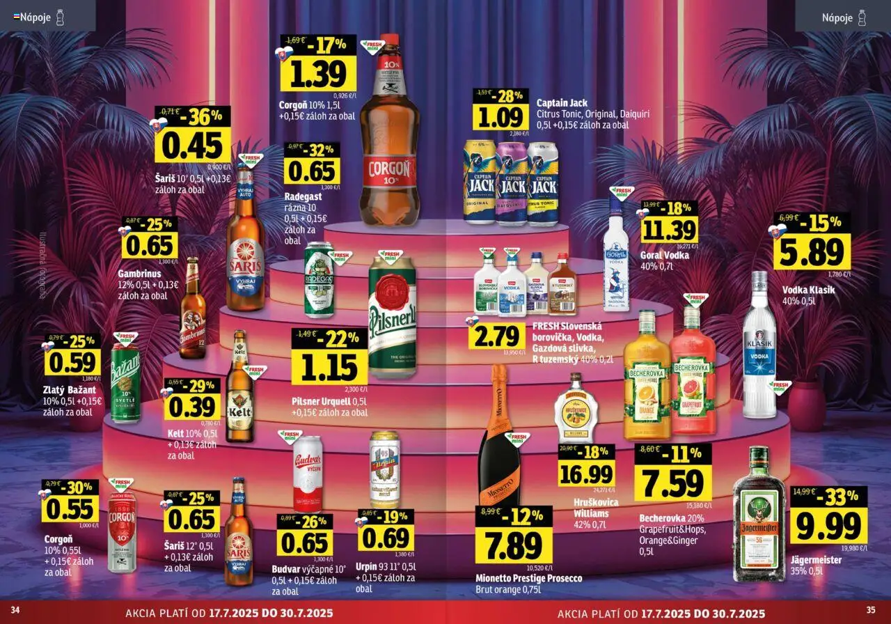 Fresh stredné a západné Slovensko │ platný od 17.07.2025 | Strana: 18 | Produkty: Pilsner Urquell, Kelt, Grapefruit, Gambrinus