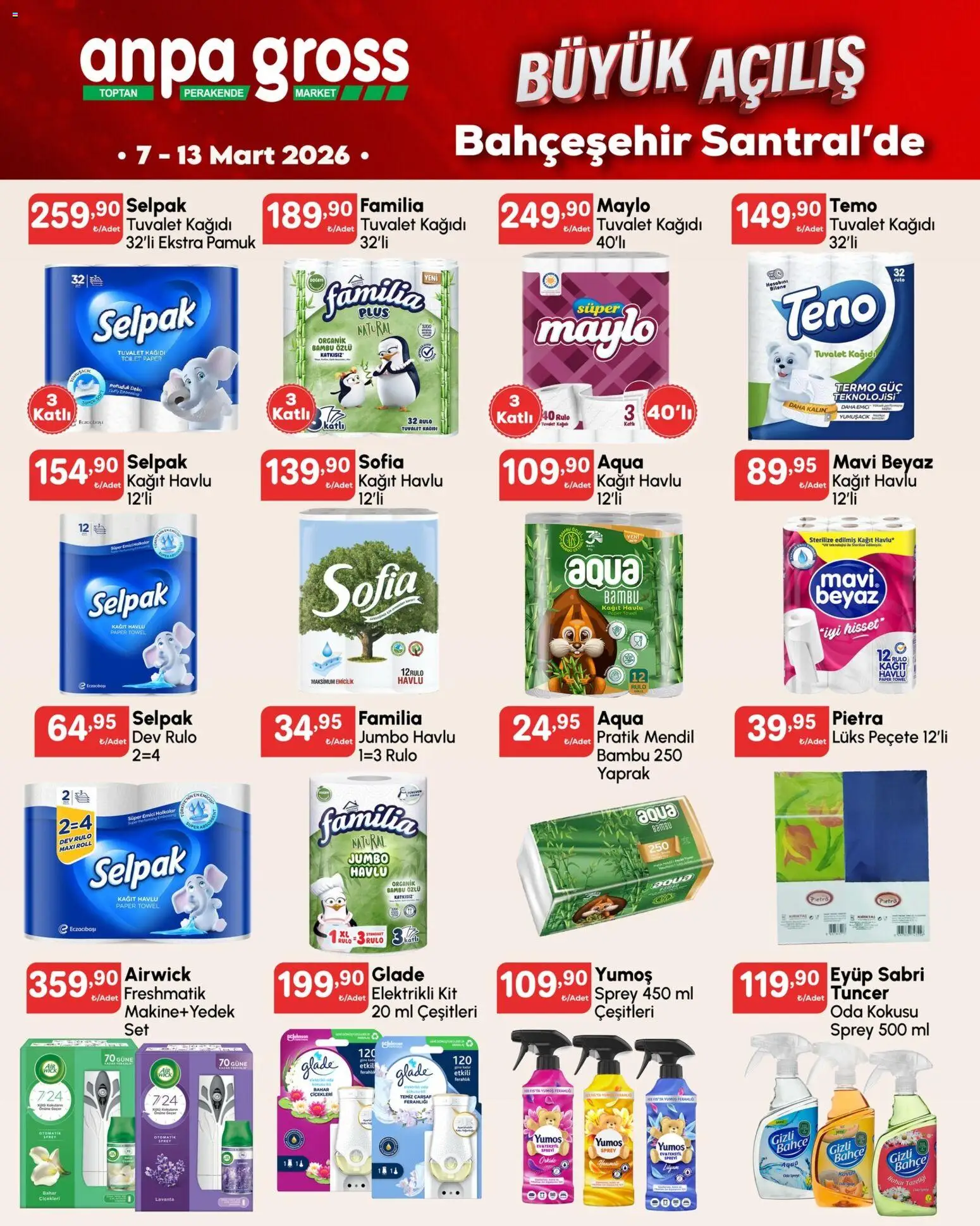 Anpa Gross - Katalog Büyük açılış 3 - 07.03.2026 tarihinden itibaren geçerlidir | Sayfa: 5 | Ürünler: Oda kokusu, Tuvalet, Çarşaf, Tuvalet kağıdı