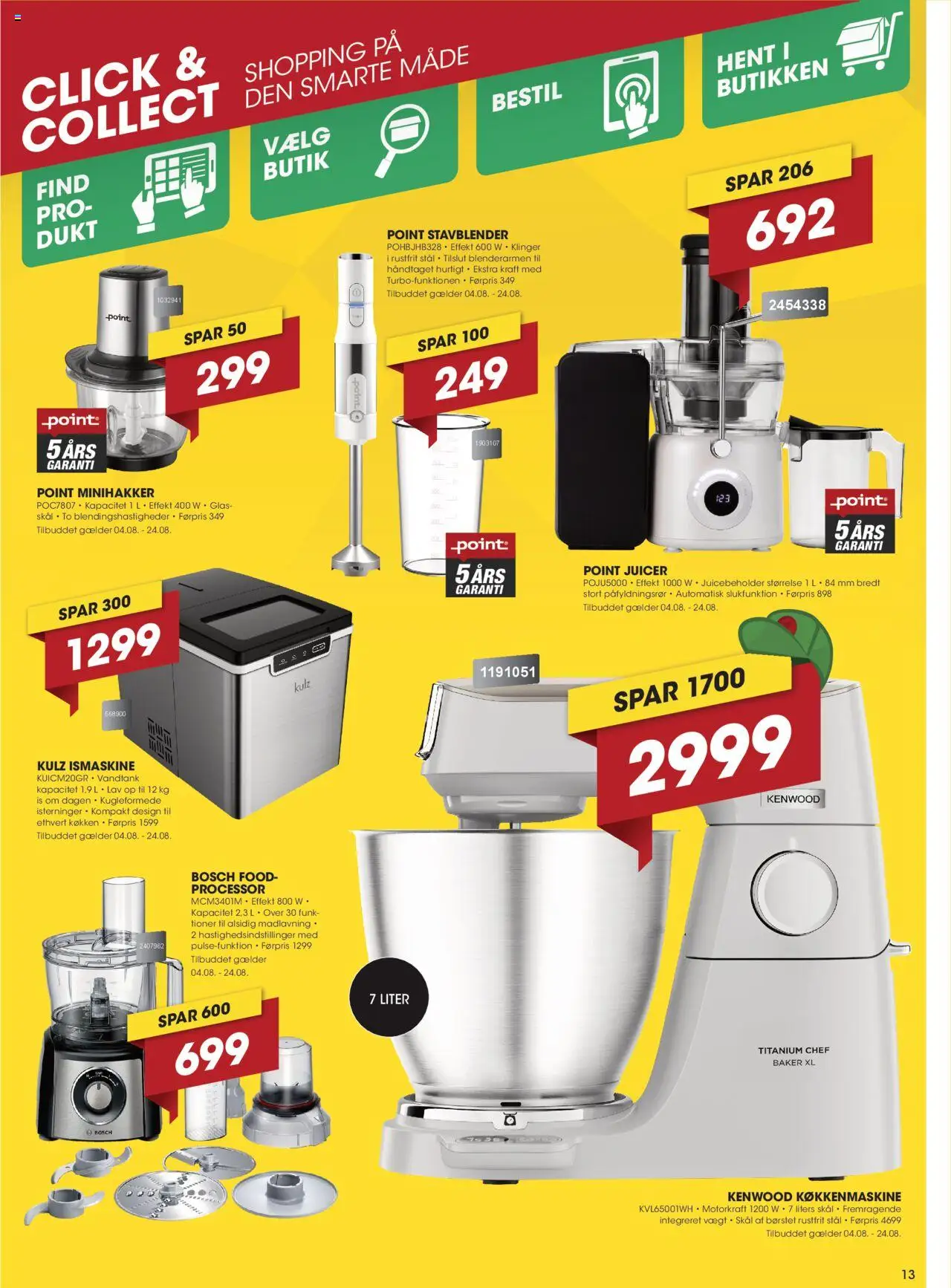 Punkt1 Tilbudsavis gyldig fra 04.08.2025 | Side: 13 | Produkter: Processor, Is, Juicer