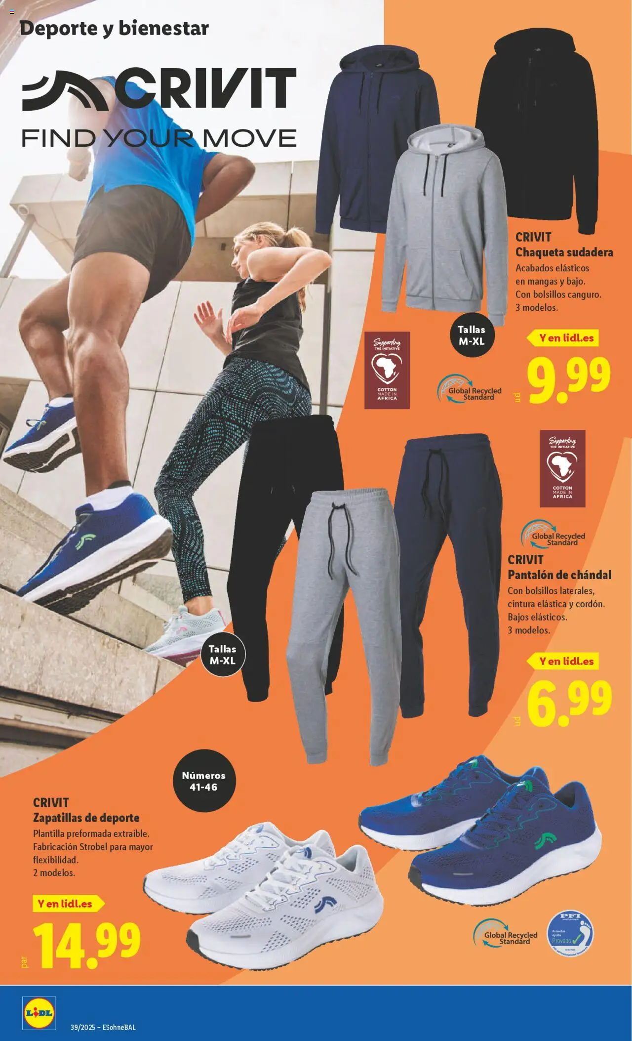 Lidl folleto de bazar │ válido desde el 22.09.2025 | Página: 18 | Productos: Sudadera, Chaqueta, Zapatillas, Pantalón de chándal