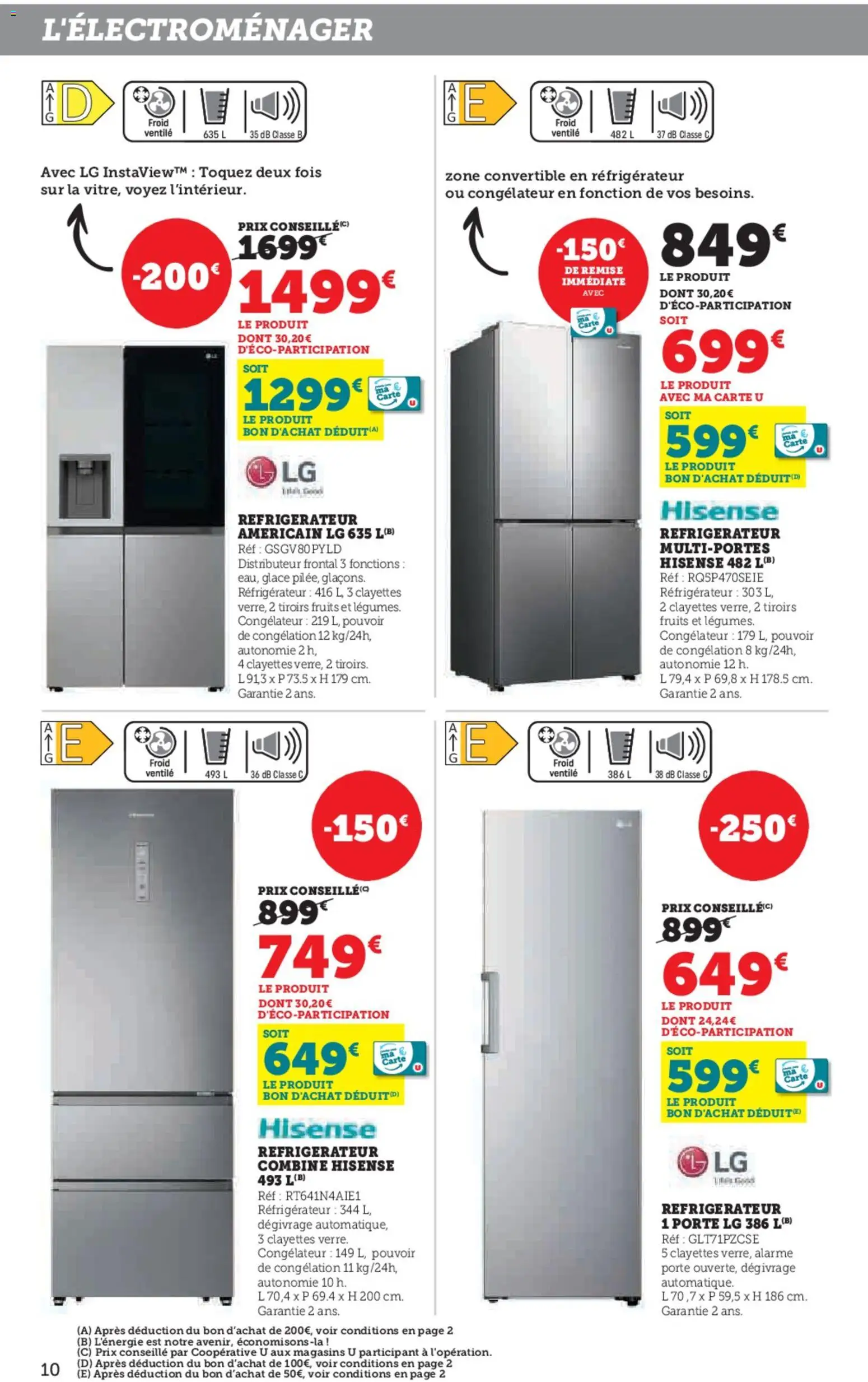 {H1} | Page: 10 | Produits: Réfrigérateur, Congélateur, Porte, Tiroirs