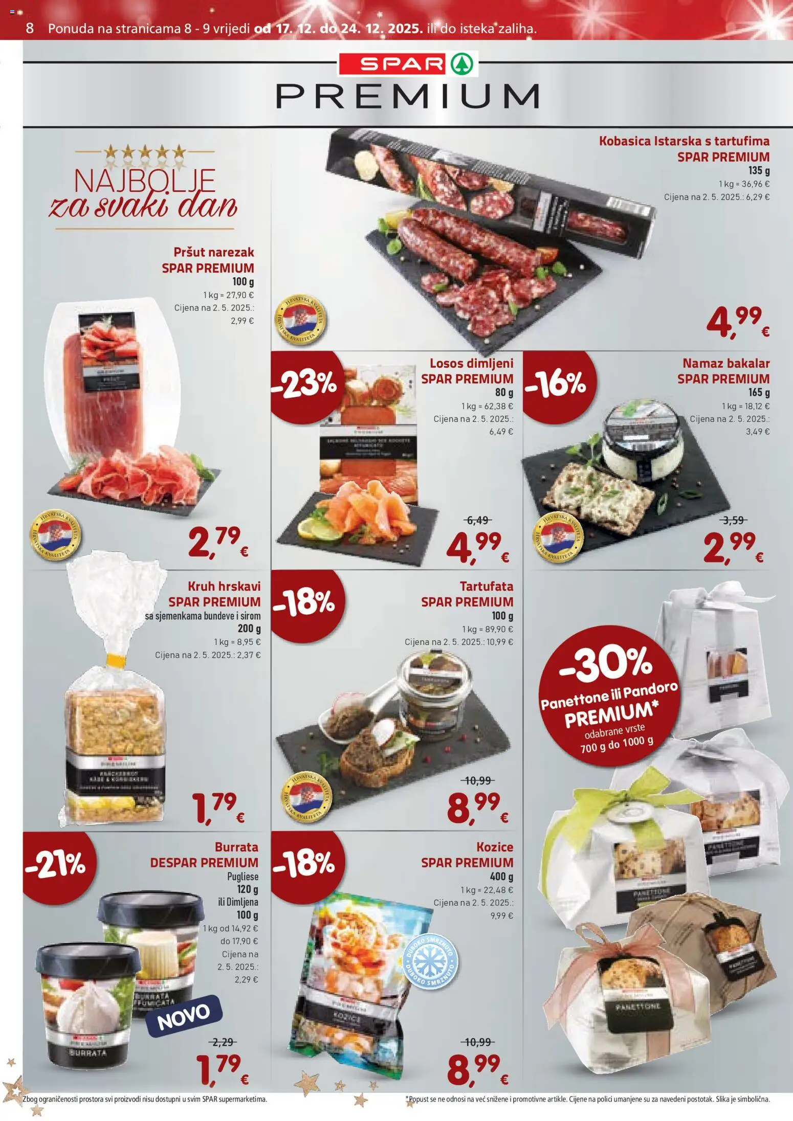 Spar katalog | vrijedi od 17.12.2025 | Stranica: 8 | Proizvodi: Narezak, Losos, Bakalar, Namaz