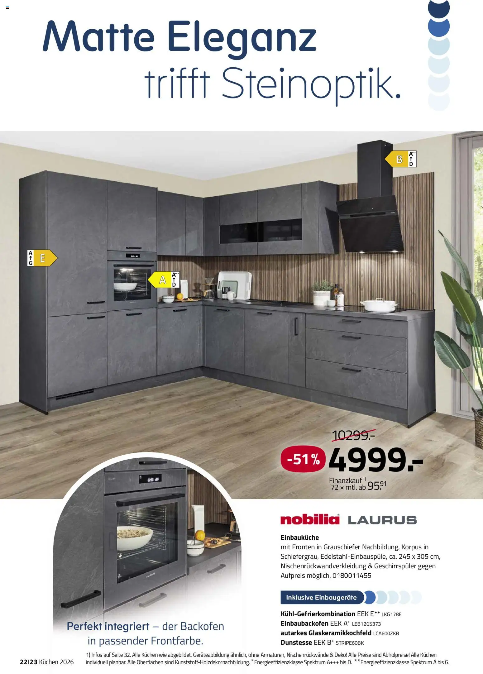 Roller Deine Küche 2026 – gültig ab 19.03.2026 | Seite: 22 | Produkte: Geschirrspüler, Backofen, Kühlgefrierkombination, Kuchen