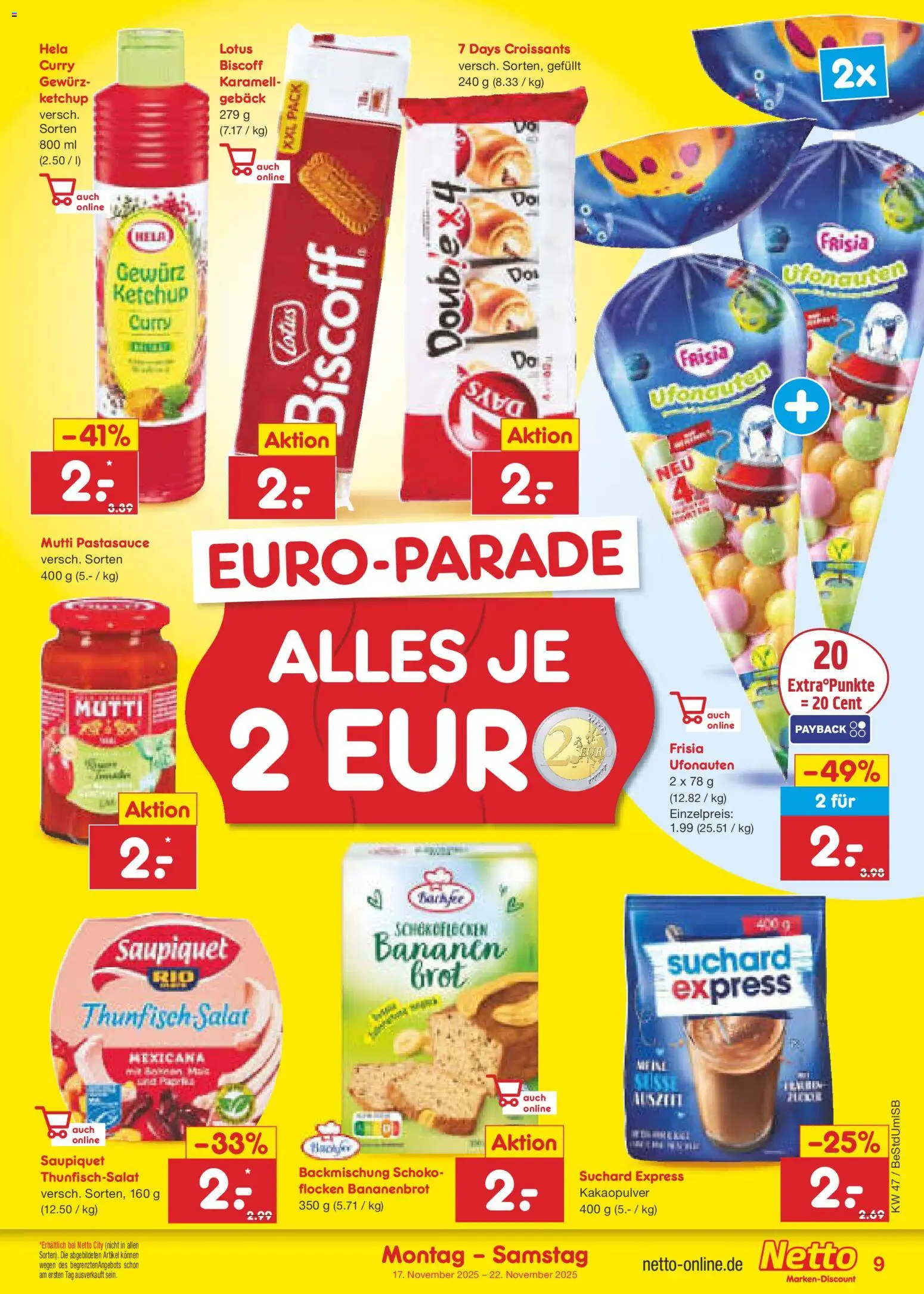 Netto Marken-Discount - Black Friday – gültig ab 17.11.2025 | Seite: 9 | Produkte: Thunfisch, Bananen, Flocken, Salat