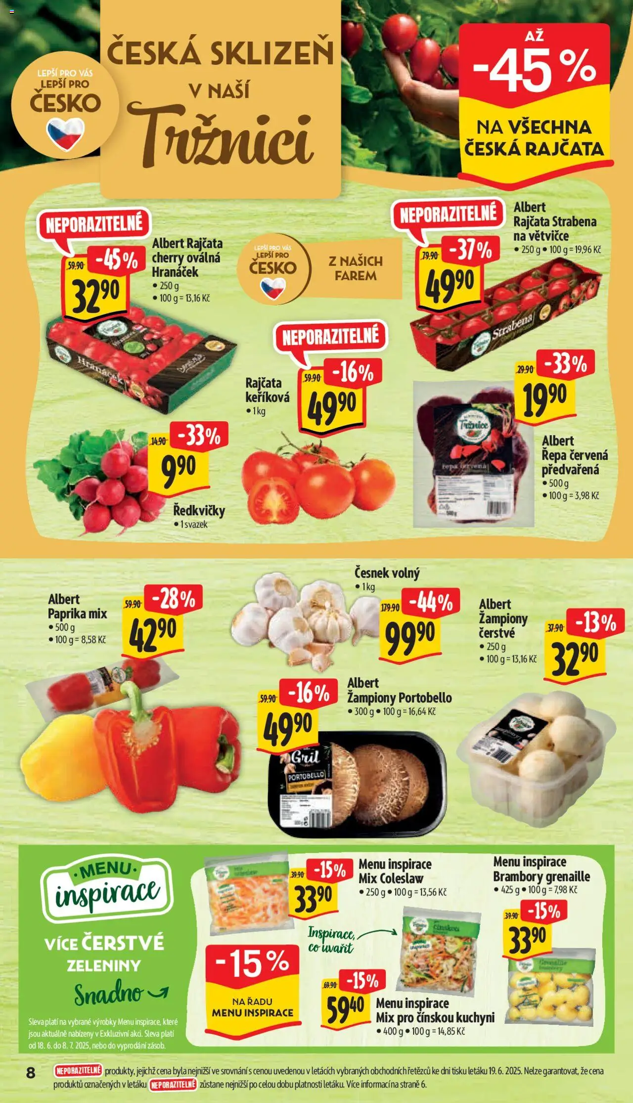 Albert leták - Supermarket od 25.06.2025 | Strana: 13 | Produkty: Žampiony, Paprika, Brambory, Česnek