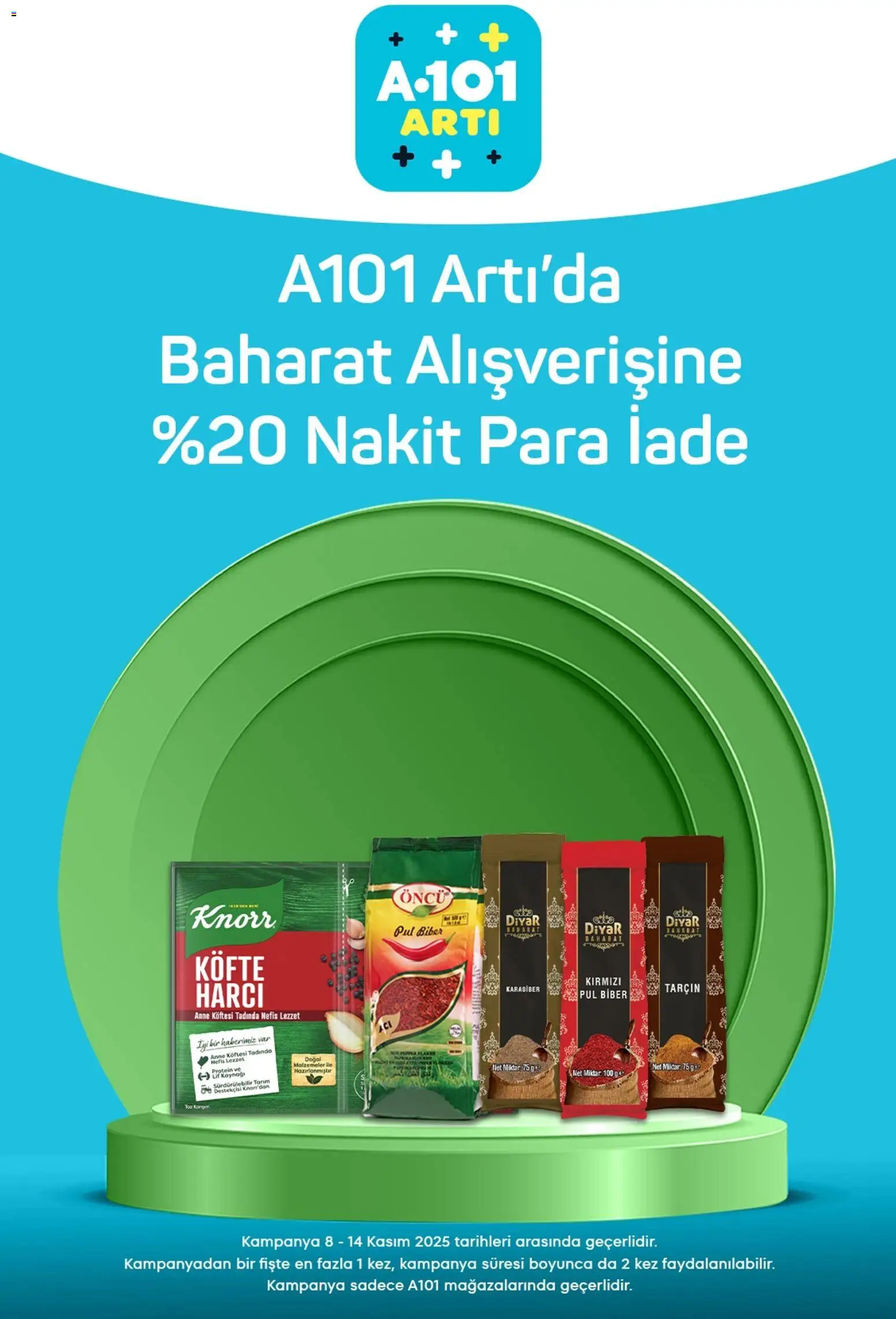 A101 Arti - 08.11.2025 tarihinden itibaren geçerlidir | Sayfa: 2 | Ürünler: Tarçın, Karabiber, Baharat, Biber