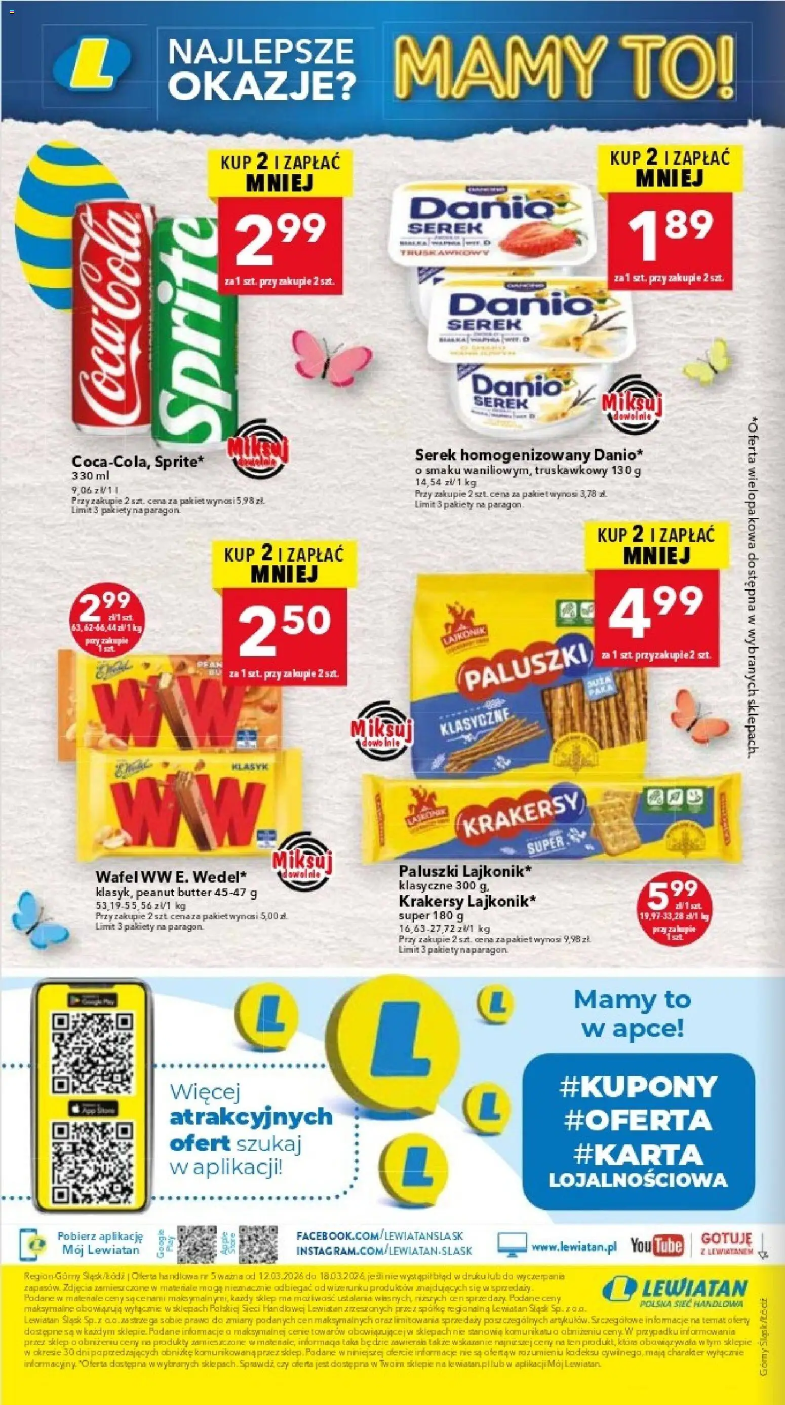 Lewiatan gazetka - Katowice od 12.03.2026 | Strona: 16 | Produkty: Serek homogenizowany, Serek, Paluszki, Krakersy