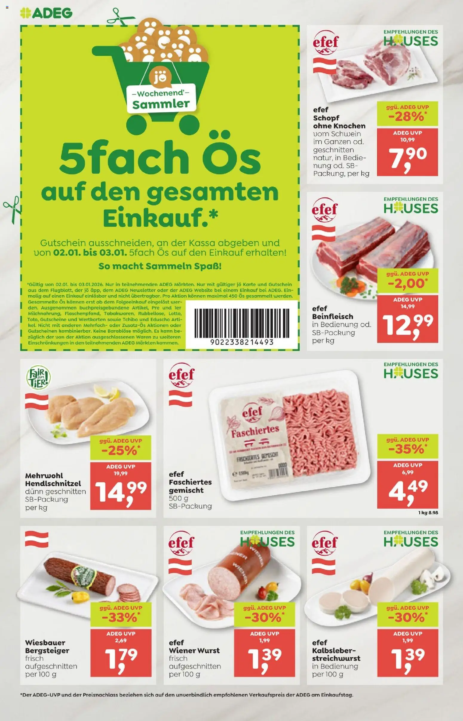 ADEG Flugblatt gültig ab 02.01.2025 | Seite: 8 | Produkte: Wurst