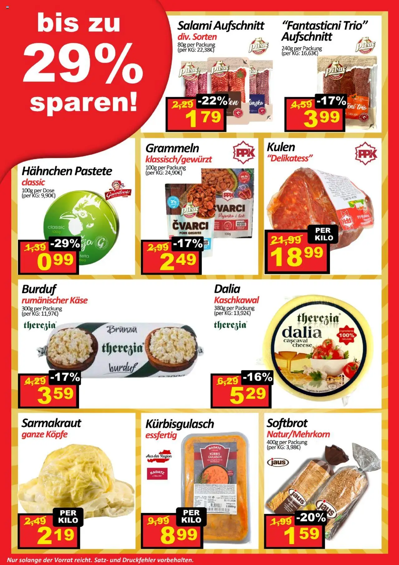 Wurstico Abholmarkt Flugblatt gültig ab 16.10.2025 | Seite: 3 | Produkte: Kürbis, Käse, Salami
