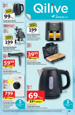 Auchan Gazetka - Pewność niskich cen Hipermarket od 11.09.2025 | Strona: 35 | Produkty: Maszynka do mielenia mięsa, Suszarka, Czajnik, Opiekacz