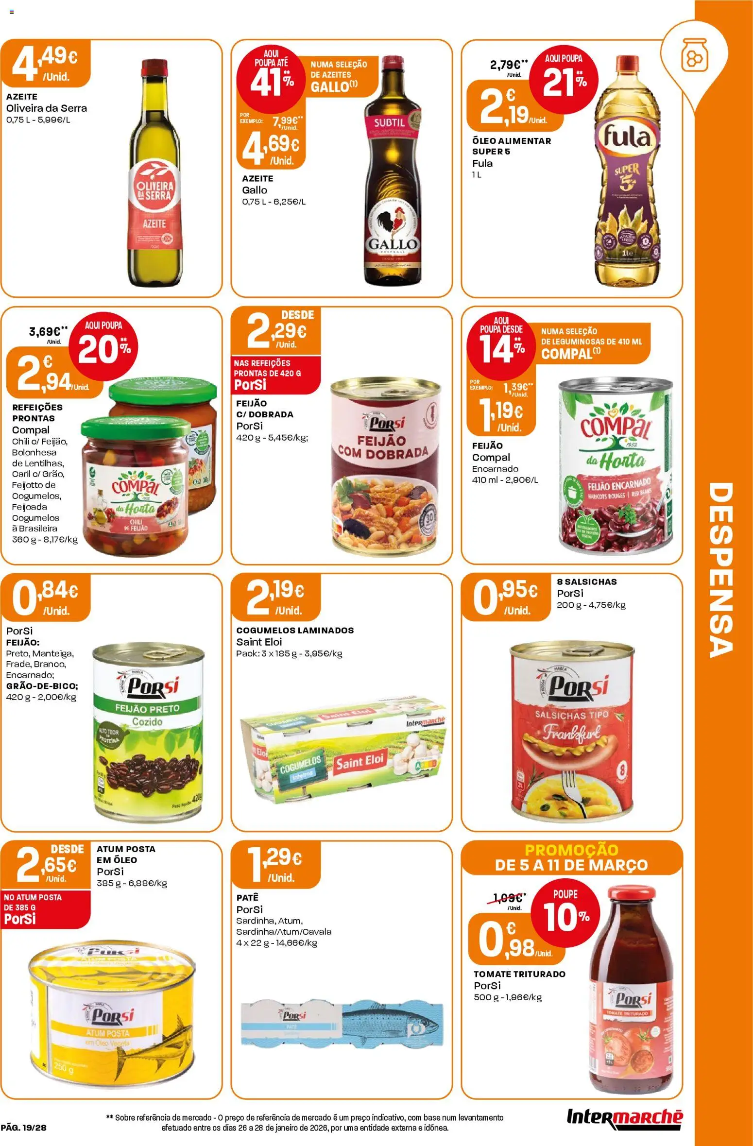 Intermarché Folheto Contact │ válido de 05.03.2026 | Página: 19 | Produtos: Atum, Azeite, Óleo, Tomate