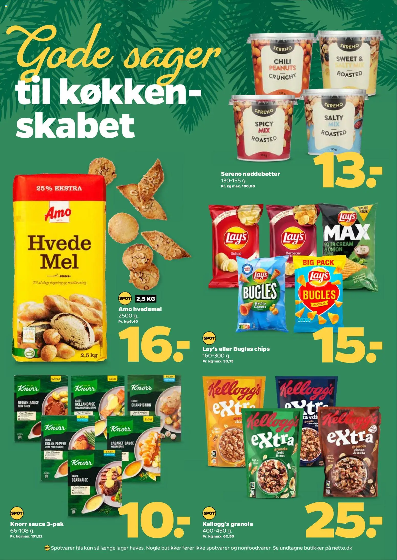 Netto tilbudsavis – gyldig fra 08.11.2025 | Side: 19 | Produkter: Champignon, Chips, Hvedemel, Peanuts