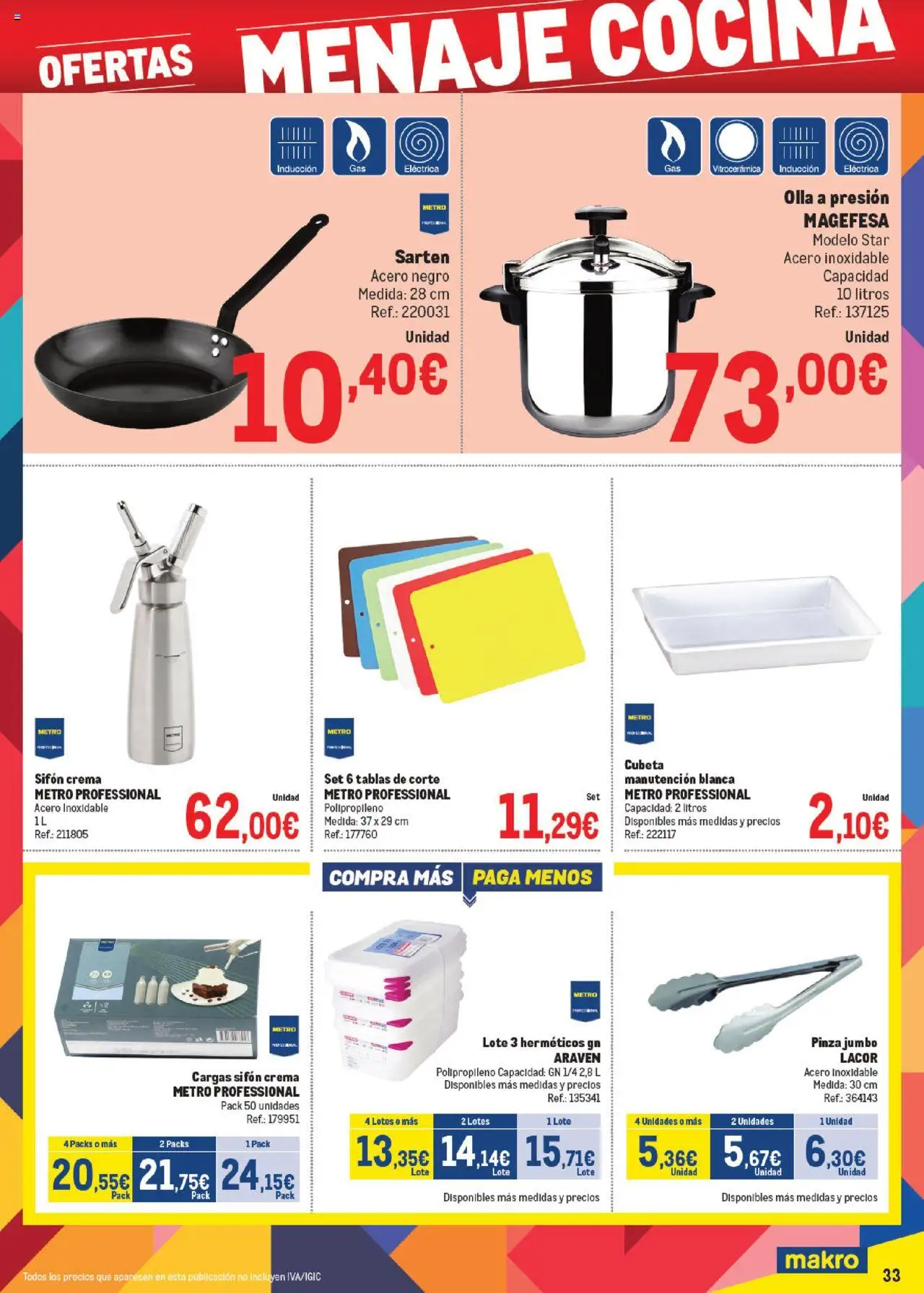 Makro - Precios Canarias │ válido desde el 06.10.2025 | Página: 33 | Productos: Crema, Cocina