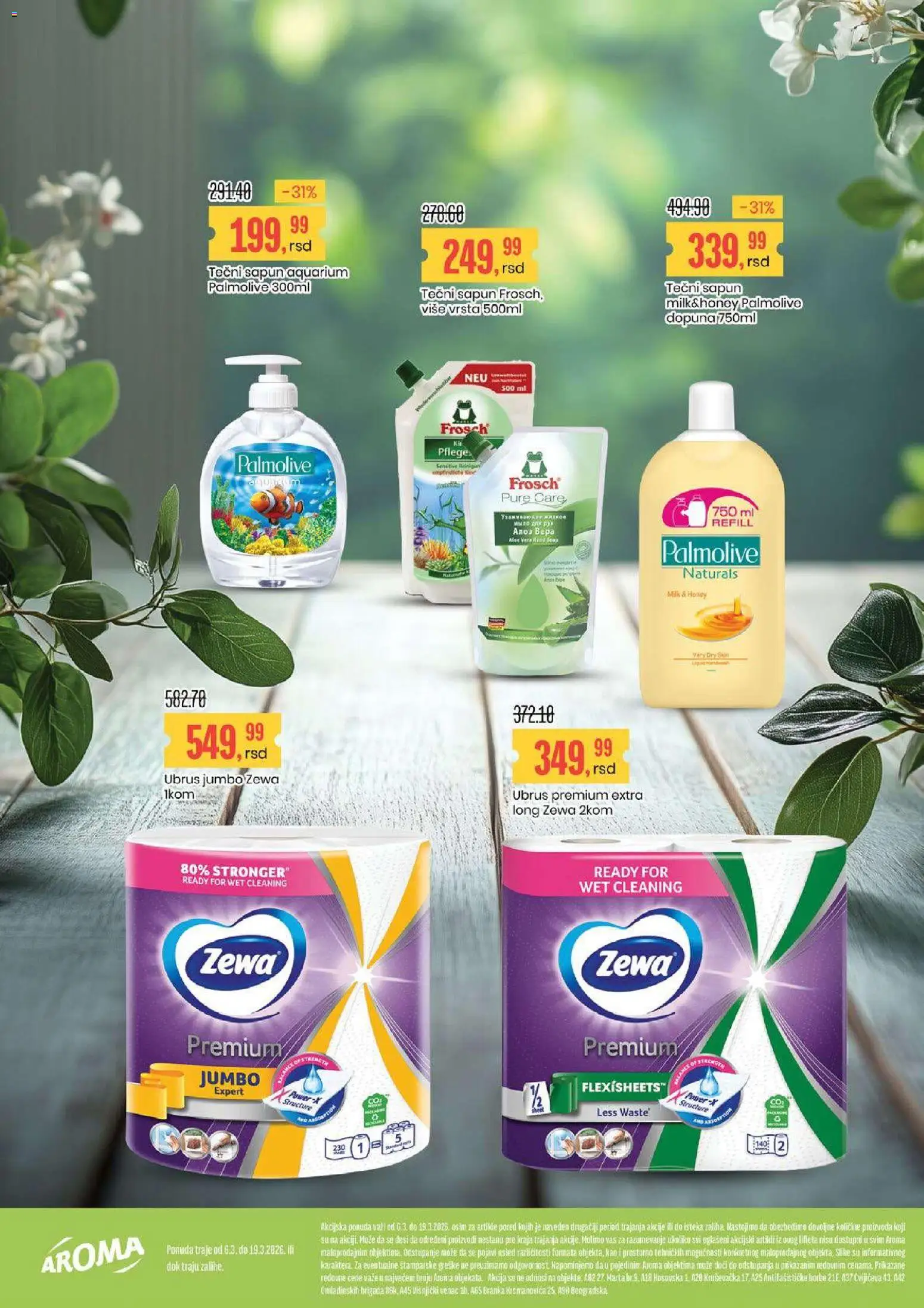 Aroma Market katalog - važi od 06.03.2026 | Strana: 8 | Proizvode: Tečni sapun, Palmolive, Ubrus, Sapun