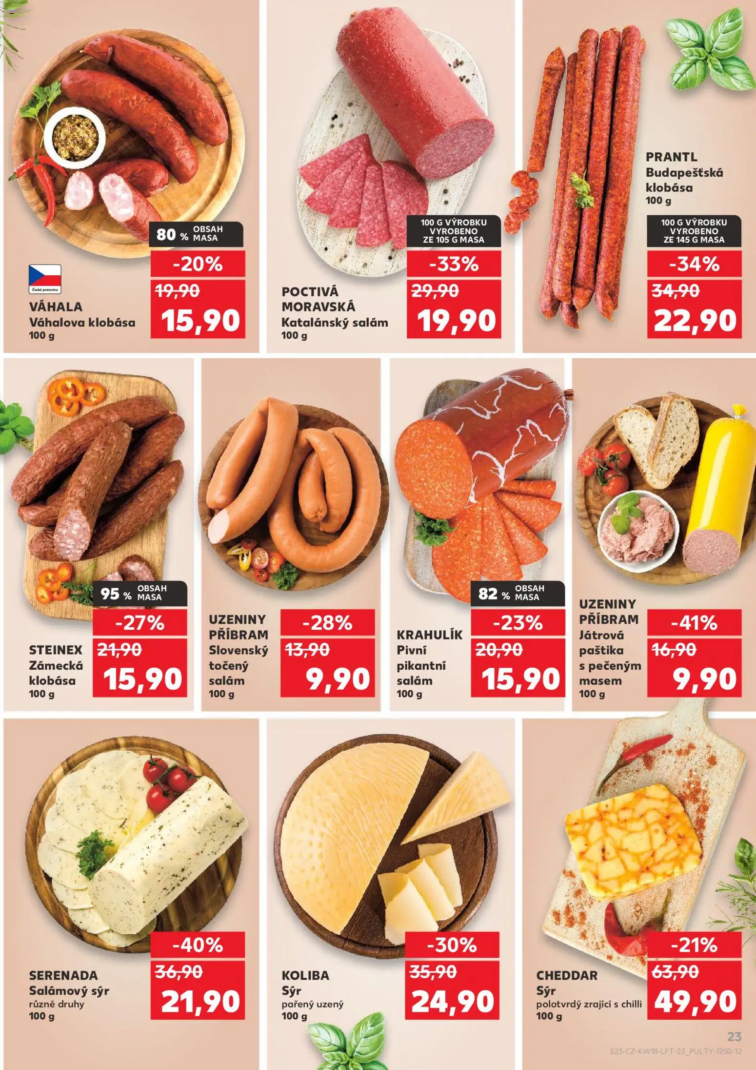 Kaufland leták - Ostrava od 29.04.2026 | Strana: 23 | Produkty: Sýr, Salám, Točený salám, Paštika