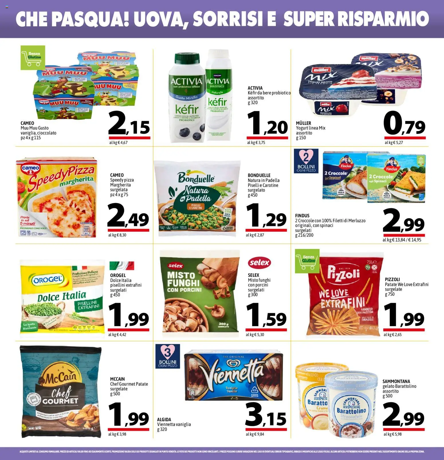 Volantino A&O del 26.03.2026 | Pagina: 8 | Prodotti: Cioccolato, Patate, Funghi, Spinaci
