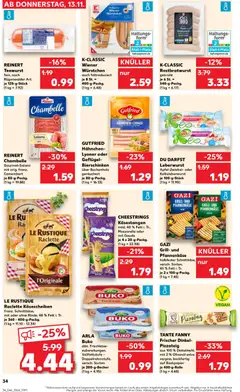 GAZI Grill- und Pfannenkäse, halbfester Schnittkäse, versch. Sorten, 45 % Fett i. Tr. je 2 x 100-g-Packg. ab 13.11.2025 gültig | Seite: 34 | Produkte: Gouda, Salami, Pizza, Frischkase