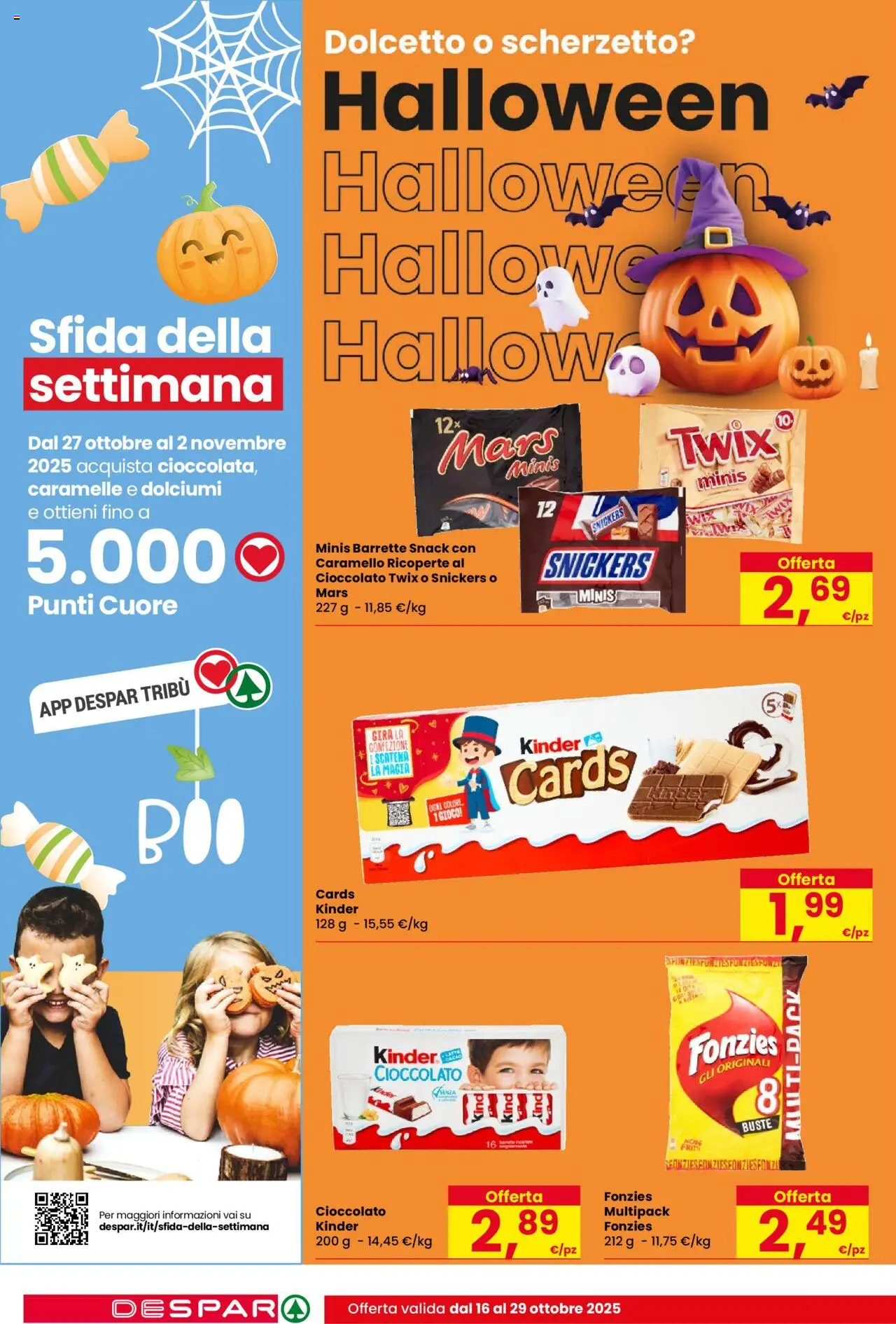 Volantino Despar del 16.10.2025 | Pagina: 16 | Prodotti: Cioccolato, Caramelle, Gioco