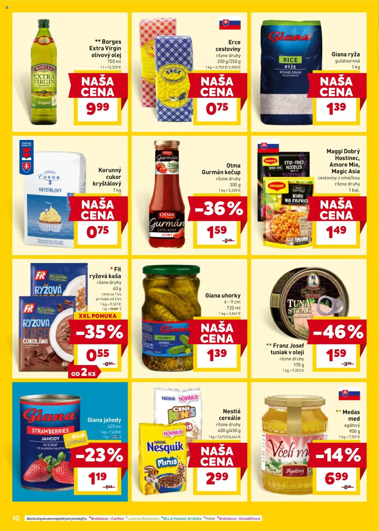 Nové Billa akcie – leták je platný od 01.10.2025 | Strana: 10 | Produkty: Tuniak, Olivový olej, Jahody, Uhorky