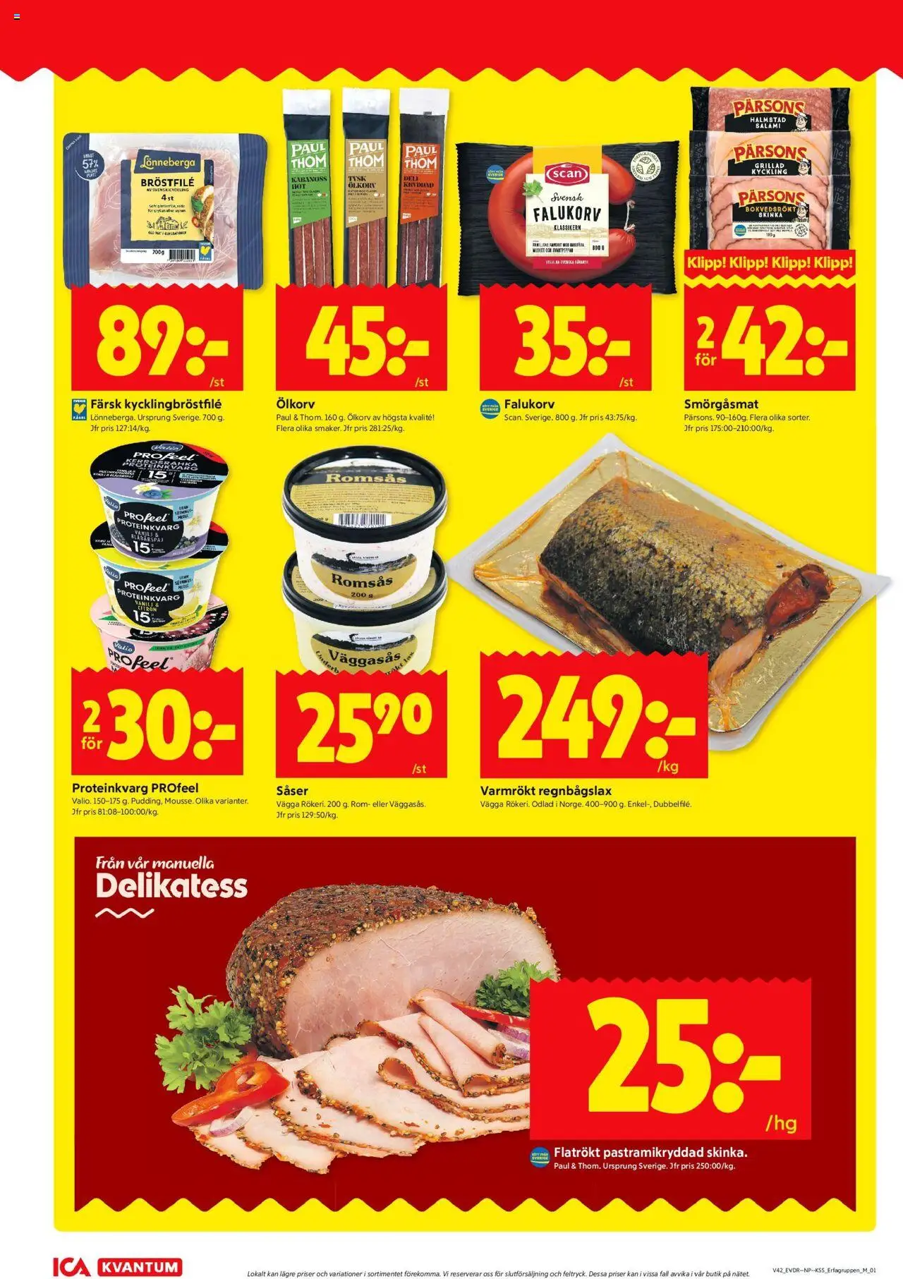 ICA Kvantum reklamblad aktuell från 13.10.2025 | Sida: 6 | Produkter: Romsås, Lax, Skinka, Citron
