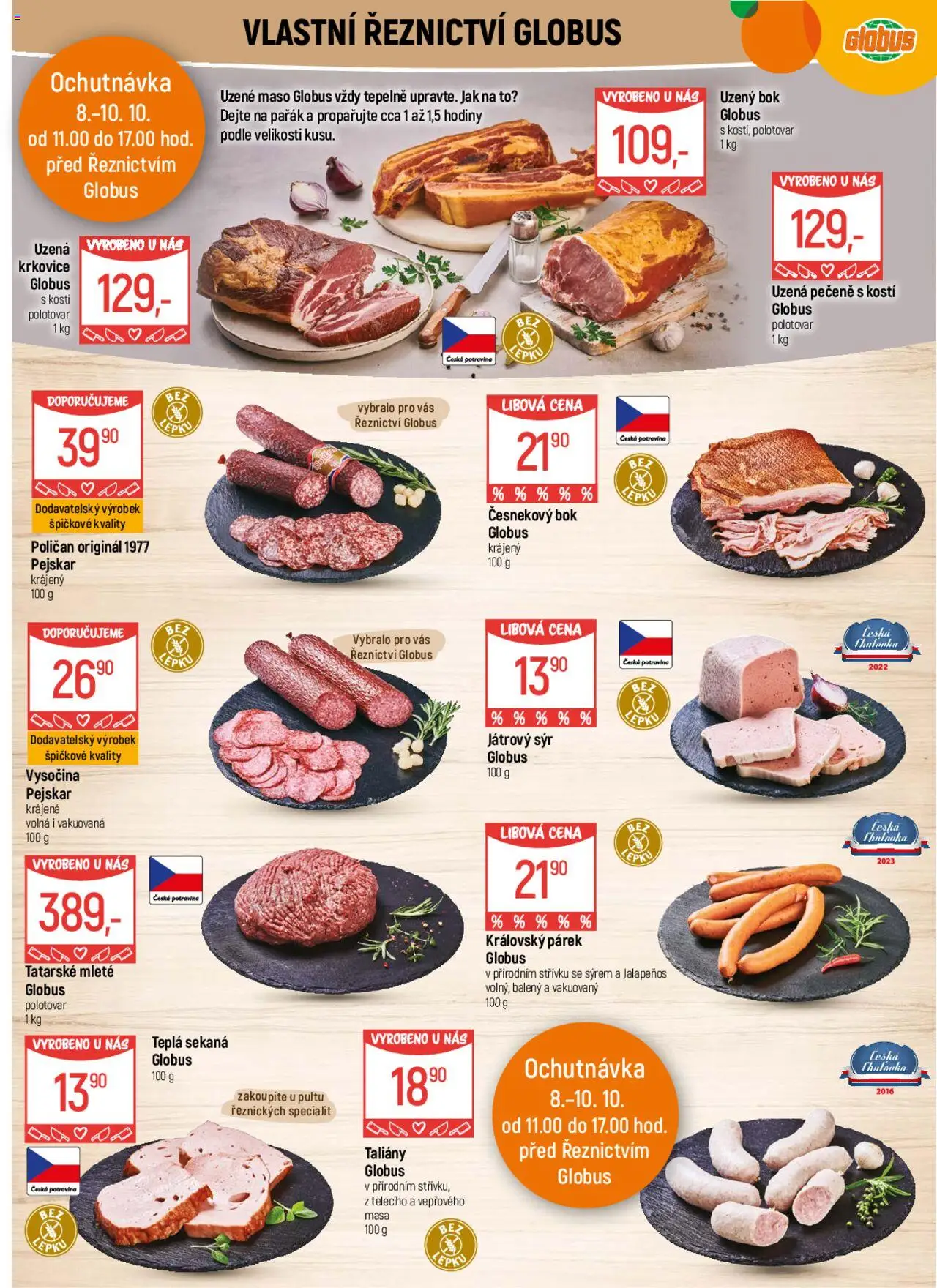 Globus leták od 08.10.2025 | Strana: 6 | Produkty: Globus, Sekaná, Vysočina, Krkovice