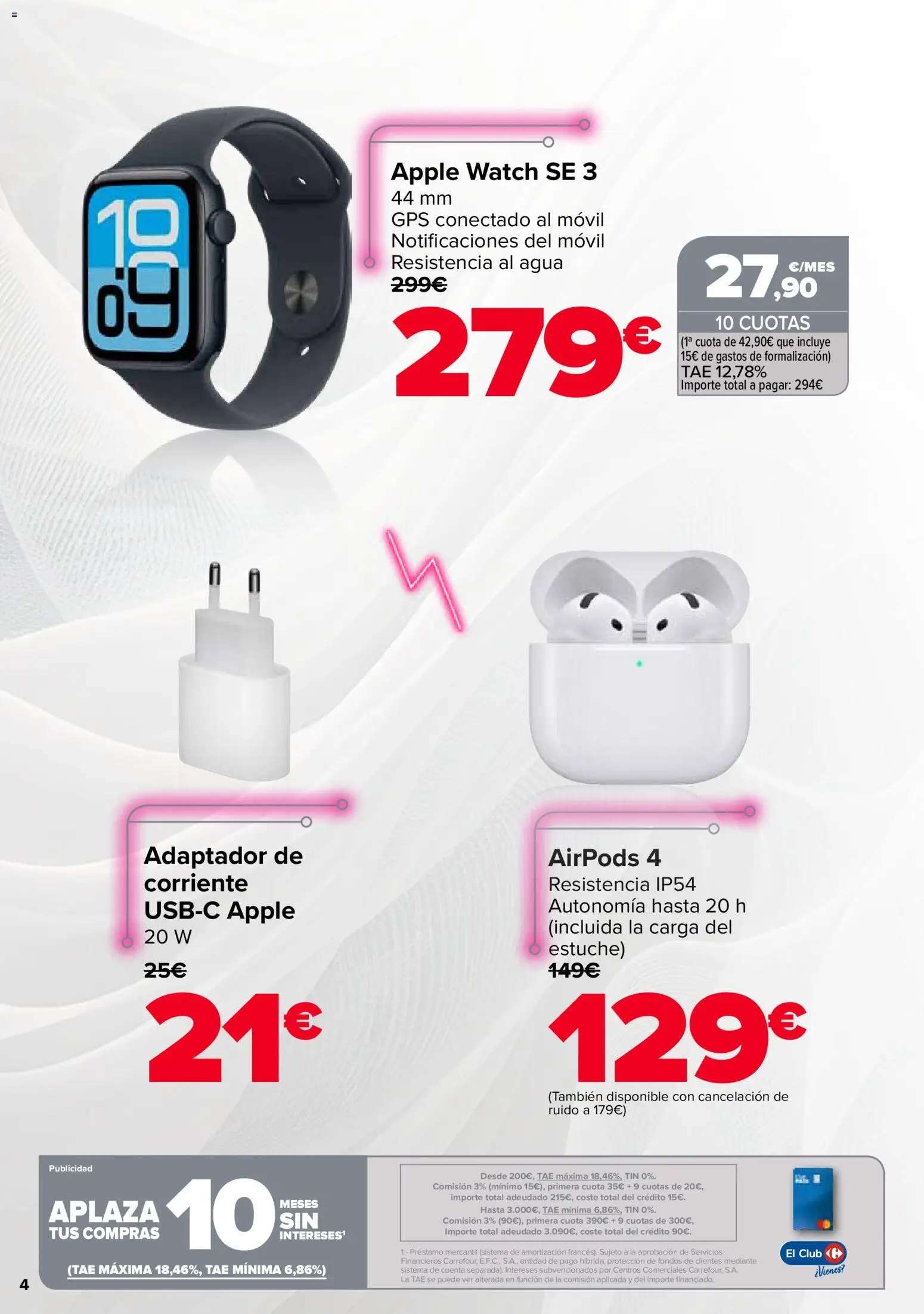 Carrefour Apple Days │ válido desde el 07.04.2026 | Página: 4 | Productos: Airpods, Apple, Adaptador