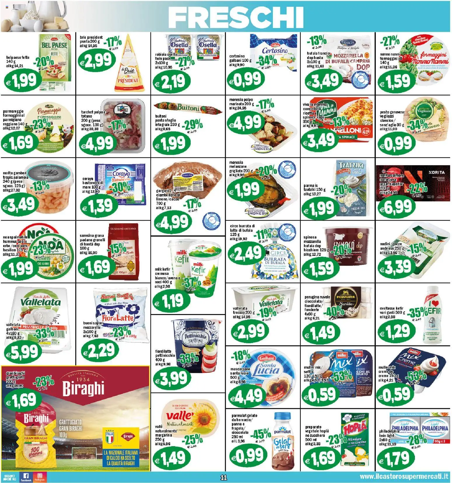 Volantino Il Castoro del 29.10.2025 | Pagina: 11 | Prodotti: Cioccolato, Ceci, Latte, Spinaci