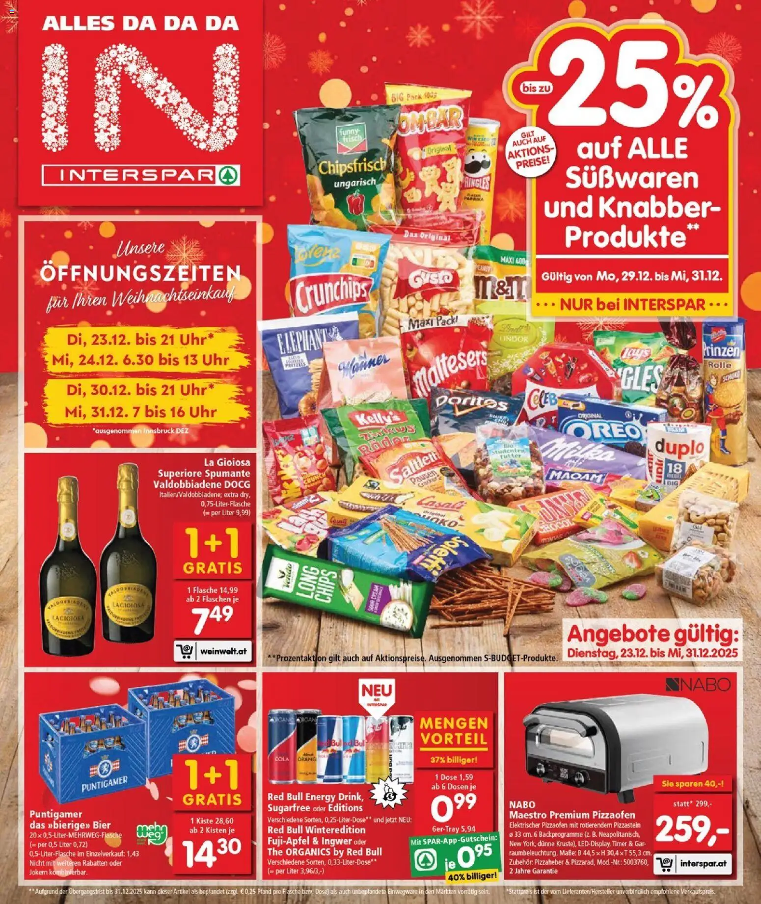 Interspar Flugblatt - Burgenland gültig ab 22.12.2025 | Seite: 1 | Produkte: Chips, Uhr, Bier, Reis