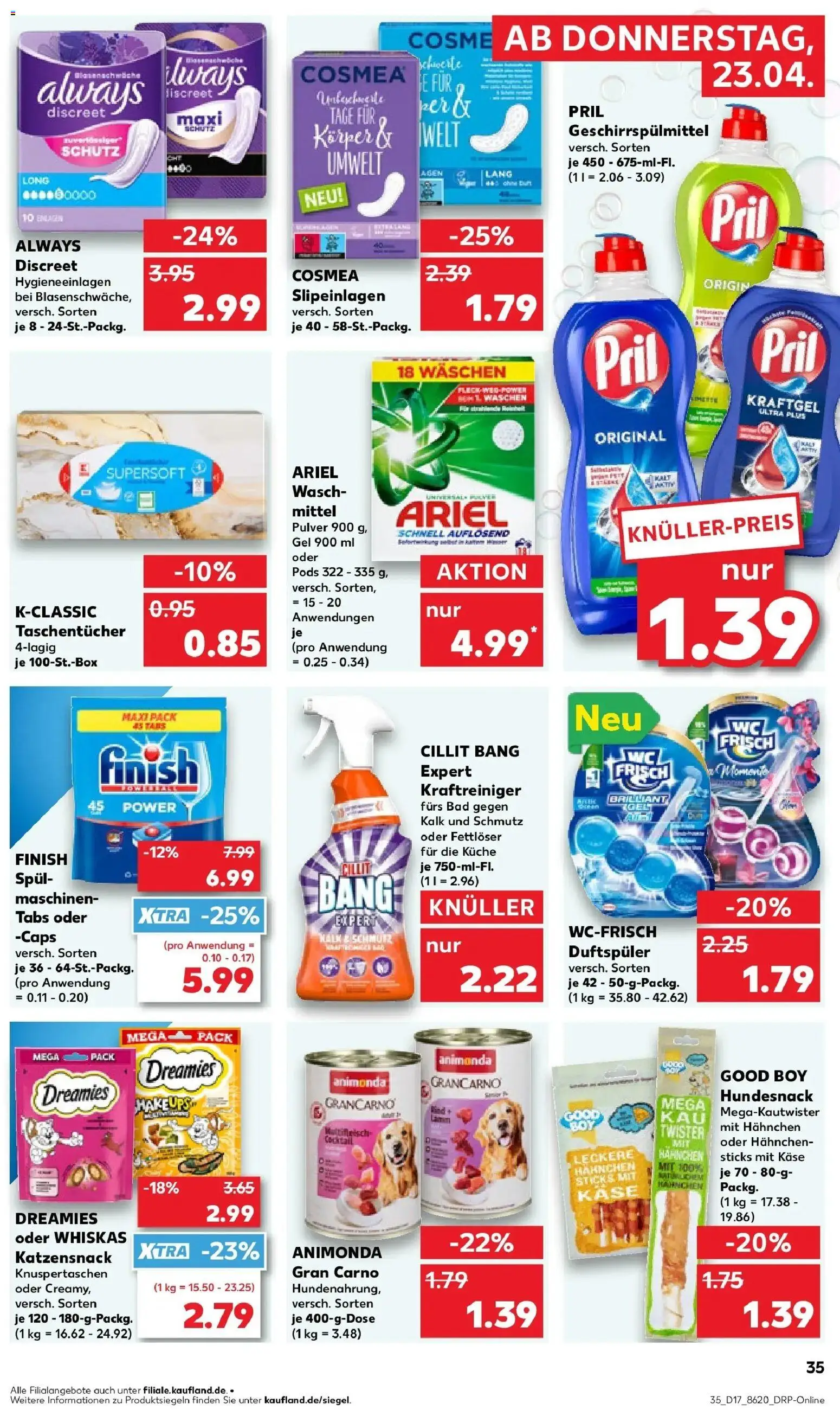 Kaufland Prospekt Viersen	 – gültig ab 23.04.2026 | Seite: 35 | Produkte: Hahnchen, Käse, Bad, Waschmittel