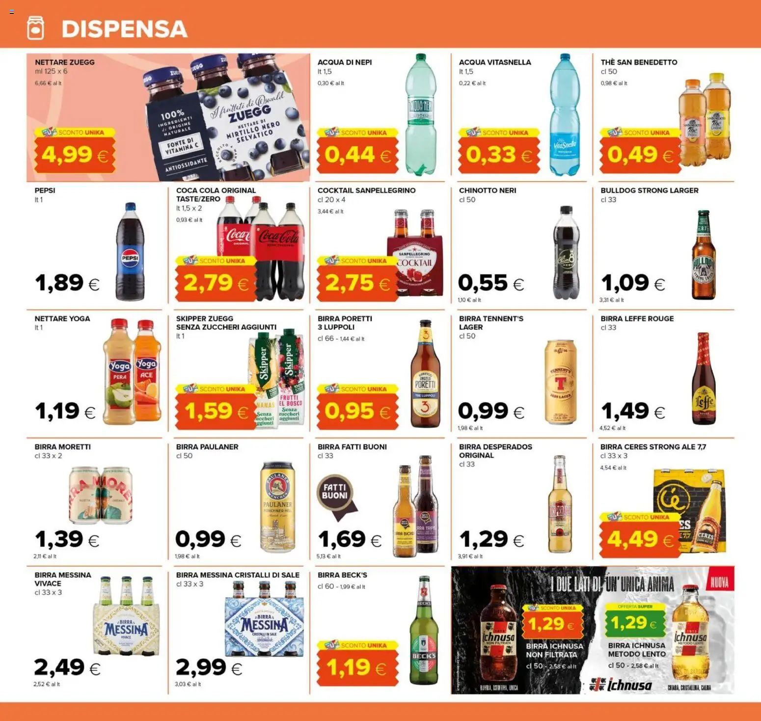 Volantino Tigre del 26.02.2026 | Pagina: 14 | Prodotti: Tennent's, Birra Moretti, Birra messina, Coca Cola
