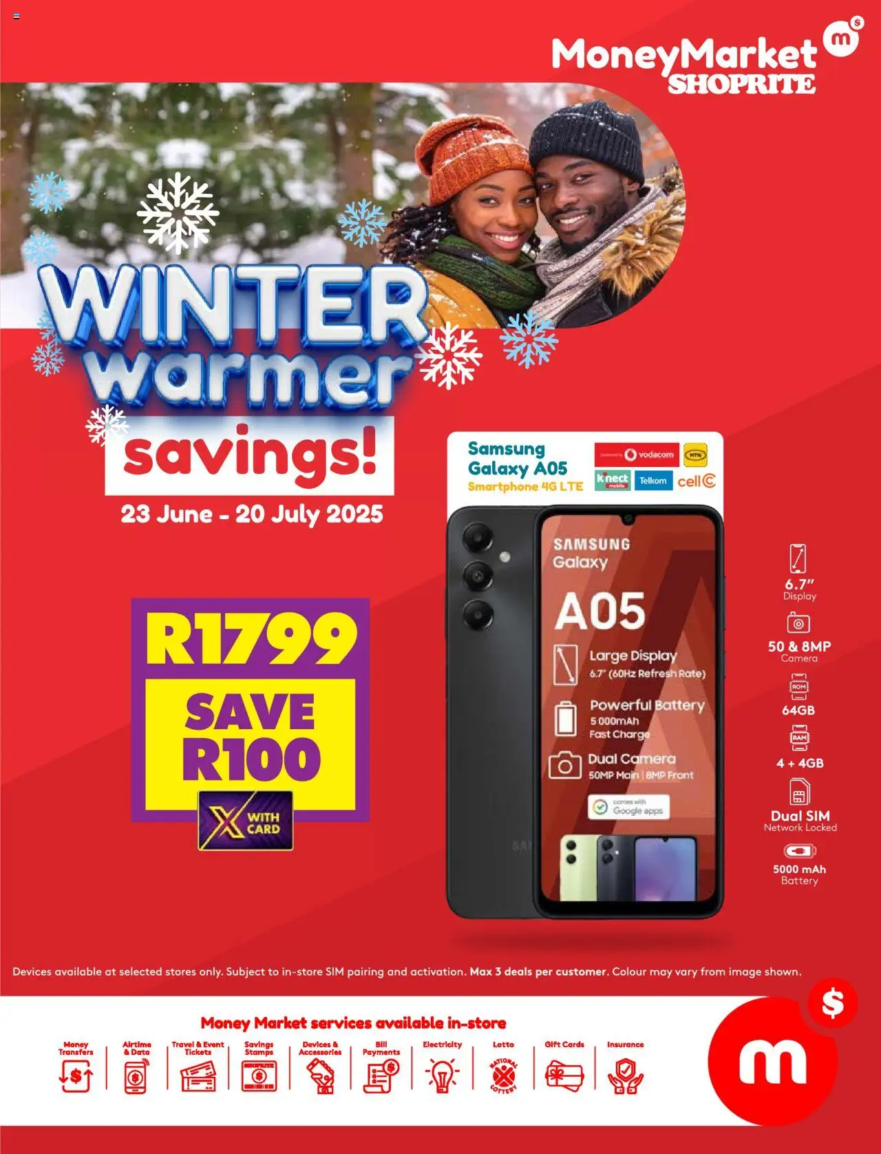 Shoprite - Money Market Deals │ valid from 23.06.2025 | Page: 1 | Products: Data, Smartphone, Camera, Battery