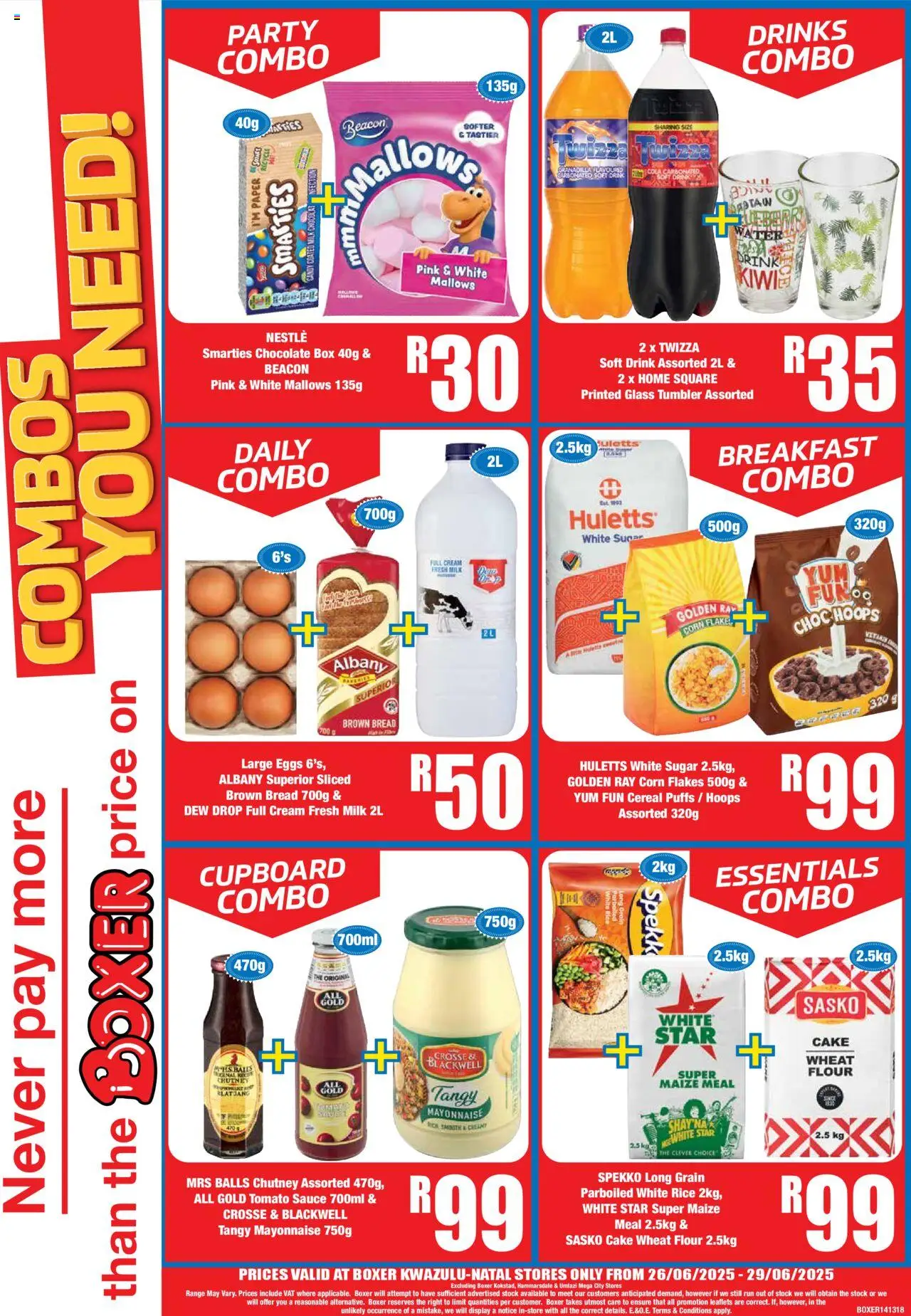Boxer KwaZulu-Natal - Specials │ valid from 26.06.2025 | Page: 4 | Products: Corn, Flour, Rice, Tomato sauce