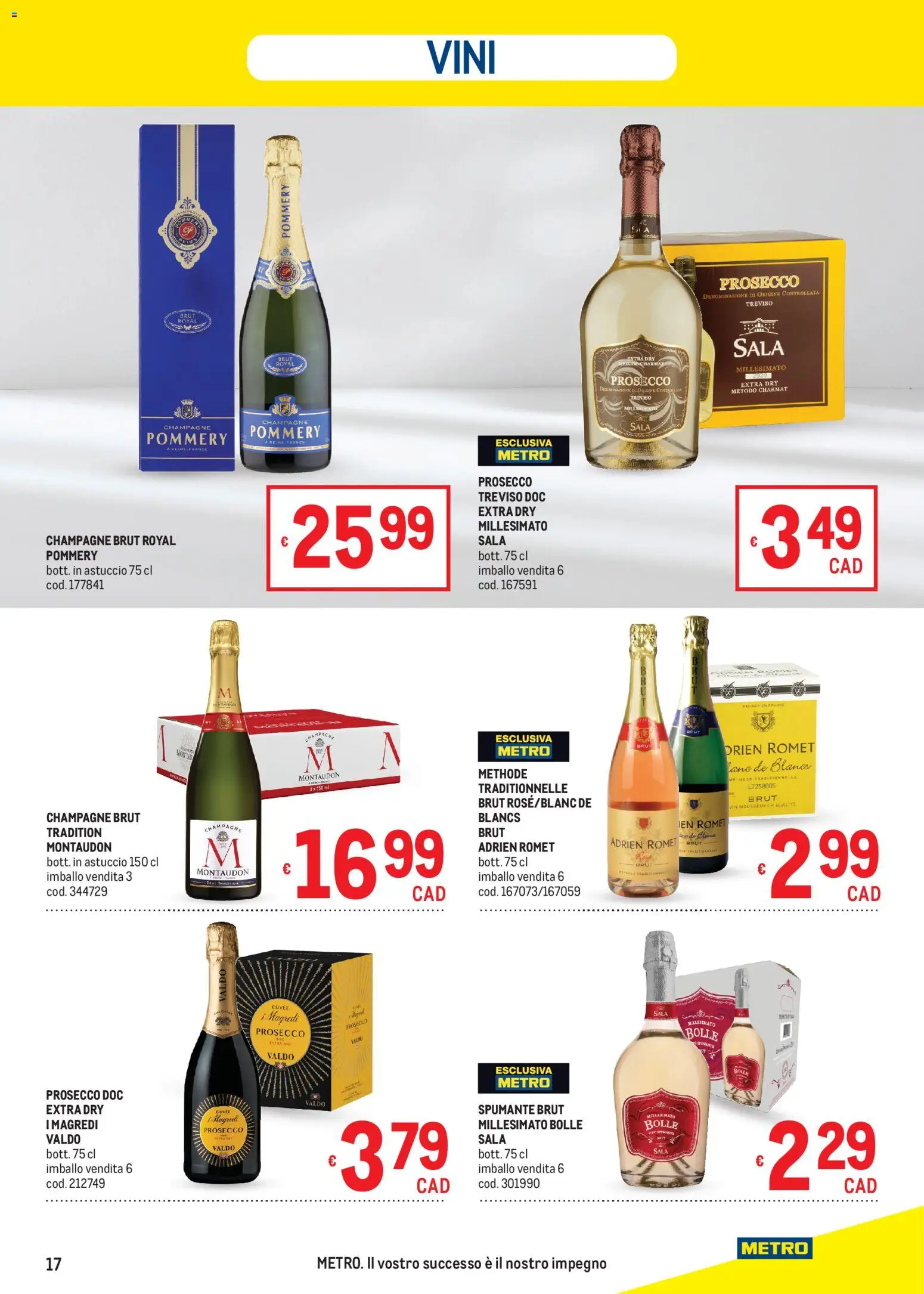 Volantino Metro del 05.03.2026 | Pagina: 17 | Prodotti: Prosecco, Spumante, Champagne, Astuccio
