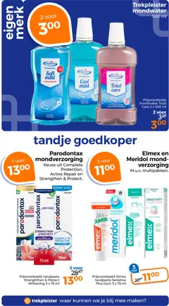 Trekpleister folder - Voorbeeld van een folder van Trekpleister, geldig van 17.03.2026 | Pagina: 45 | Producten: Tandpasta, Mondwater, Gum, Alcohol