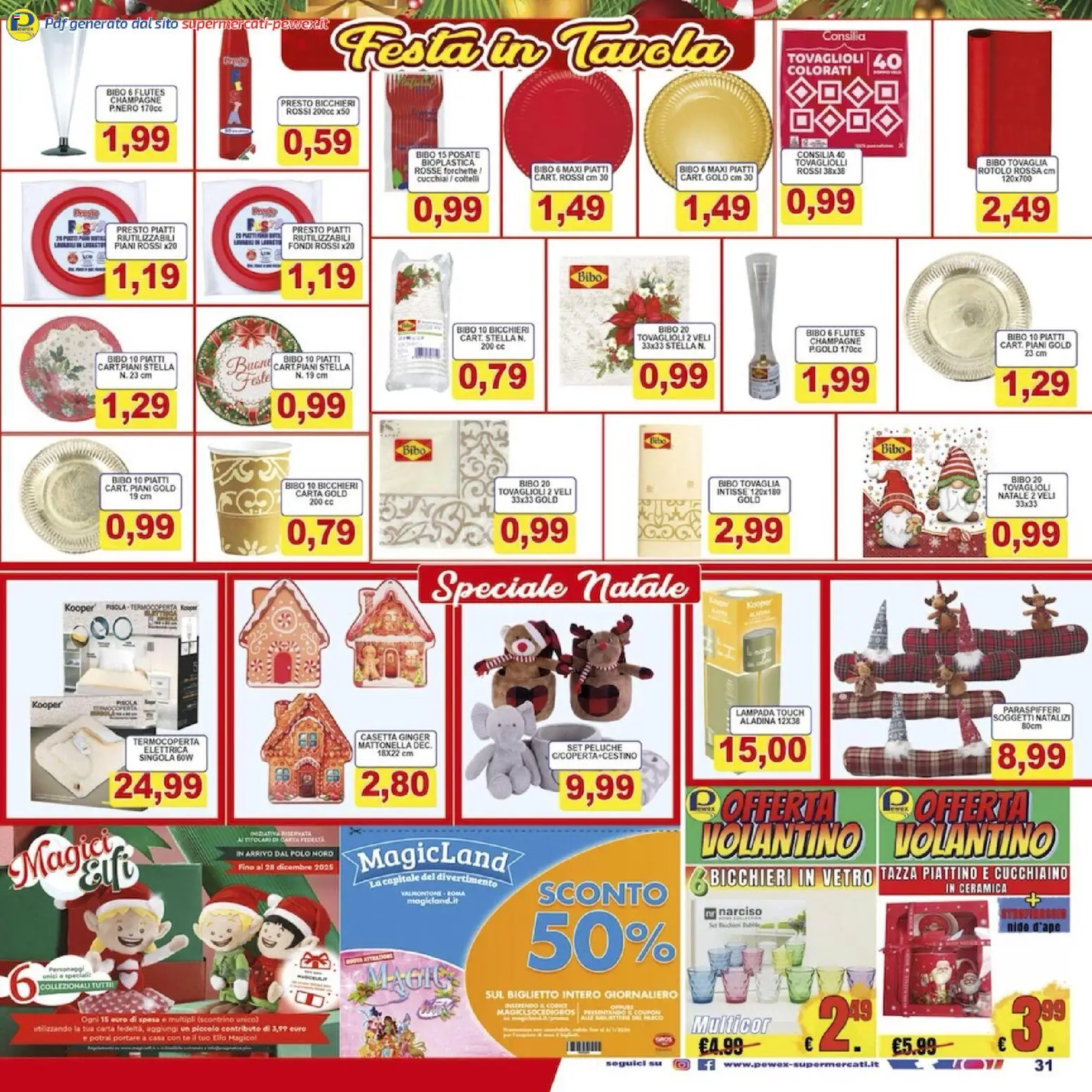 Volantino Pewex del 08.12.2025 | Pagina: 31 | Prodotti: Peluche, Tè, Tovaglia, Lampada