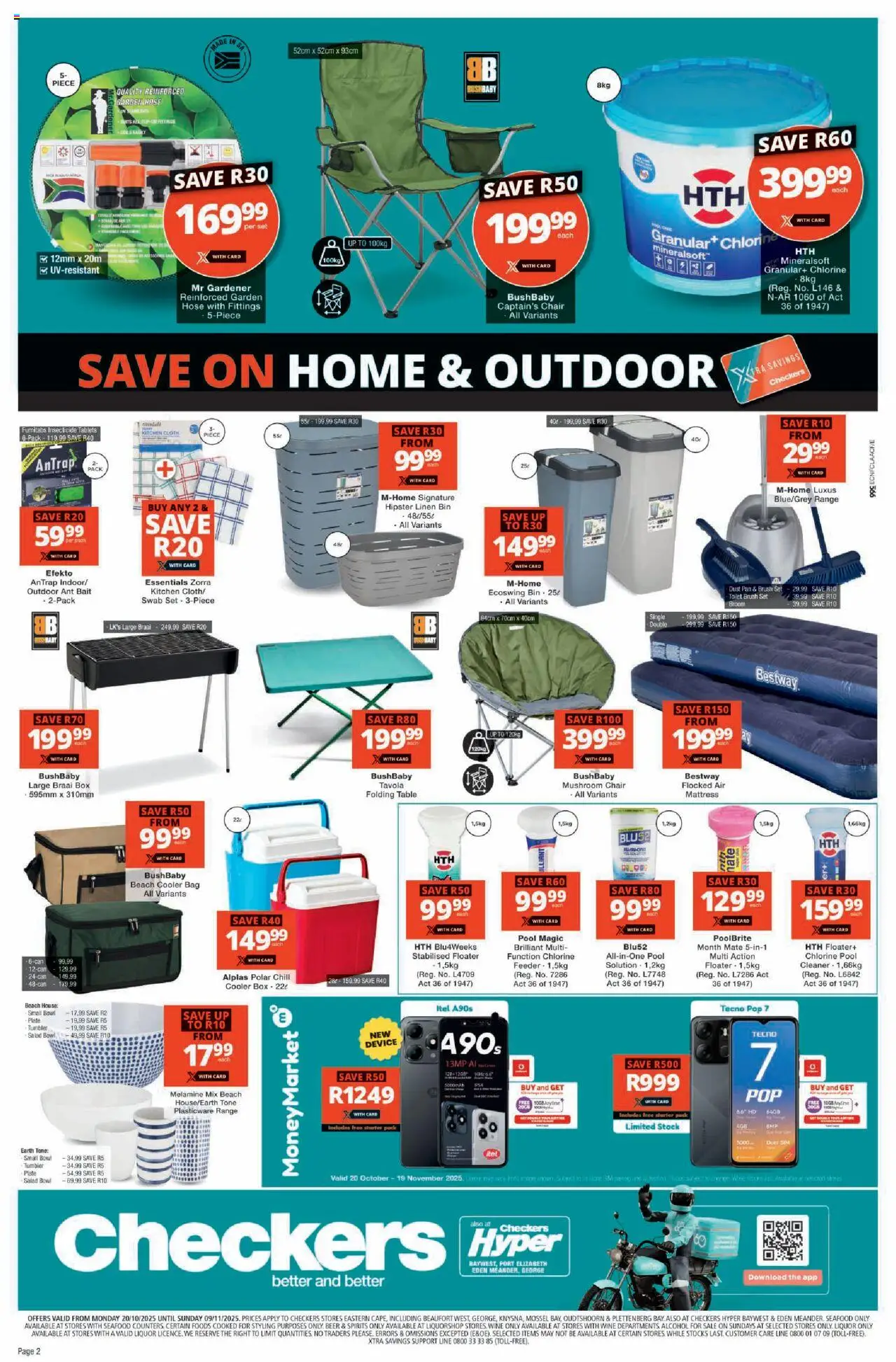 New Checkers catalogue – valid from 20.10.2025 | Page: 2 | Products: Bag, Chair, Broom, Brush