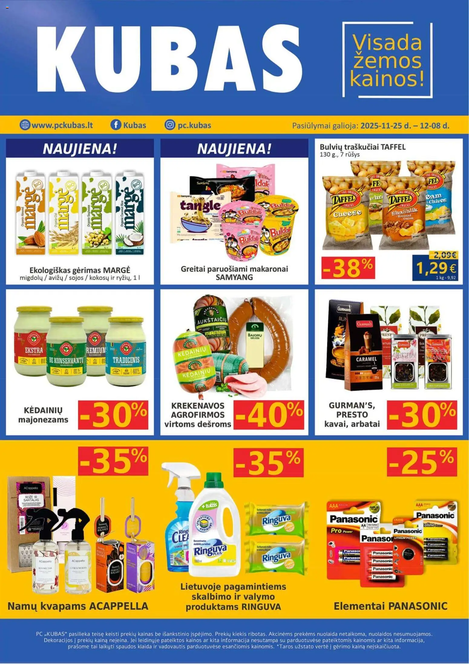 Kubas akcijos nuo 25.11.2025 | Puslapis: 1 | Prekių: Greitai paruošiami makaronai, Makaronai, Traškučiai