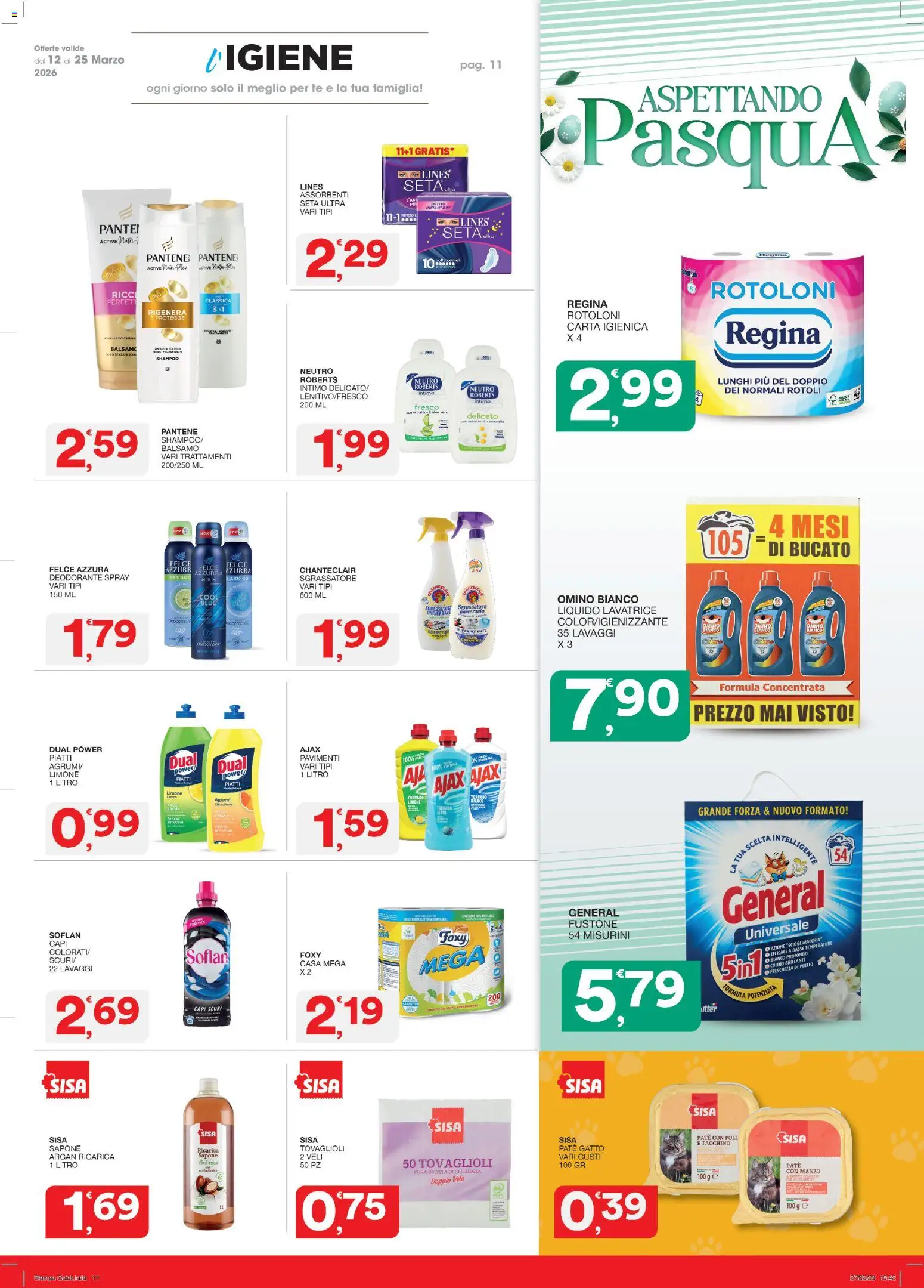 Volantino SISA del 12.03.2026 | Pagina: 11 | Prodotti: Paté, Carta igienica, Sgrassatore, Agrumi