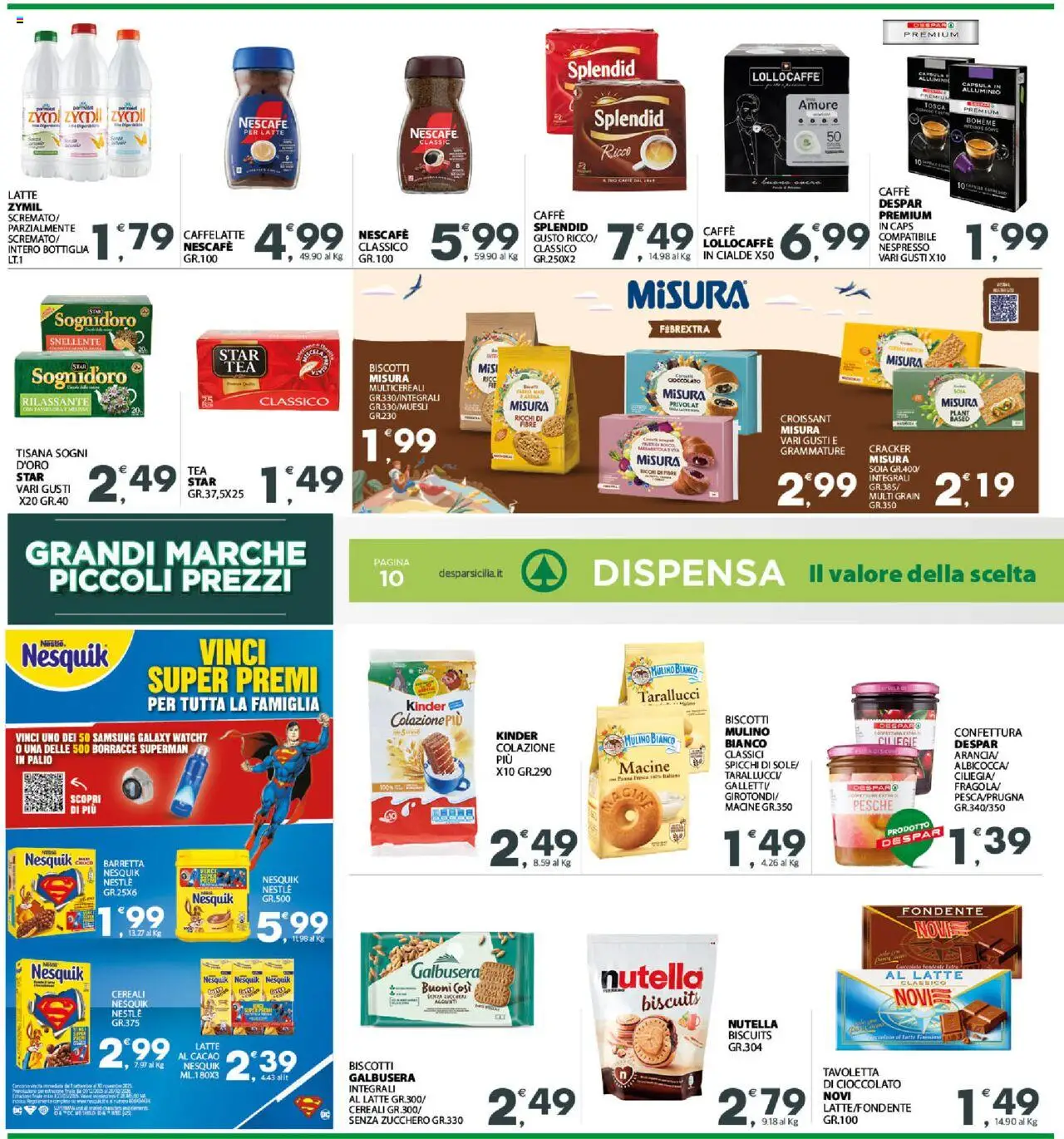 Volantino Eurospar del 29.09.2025 | Pagina: 10 | Prodotti: Samsung Galaxy, Caffè, Bottiglia, Samsung