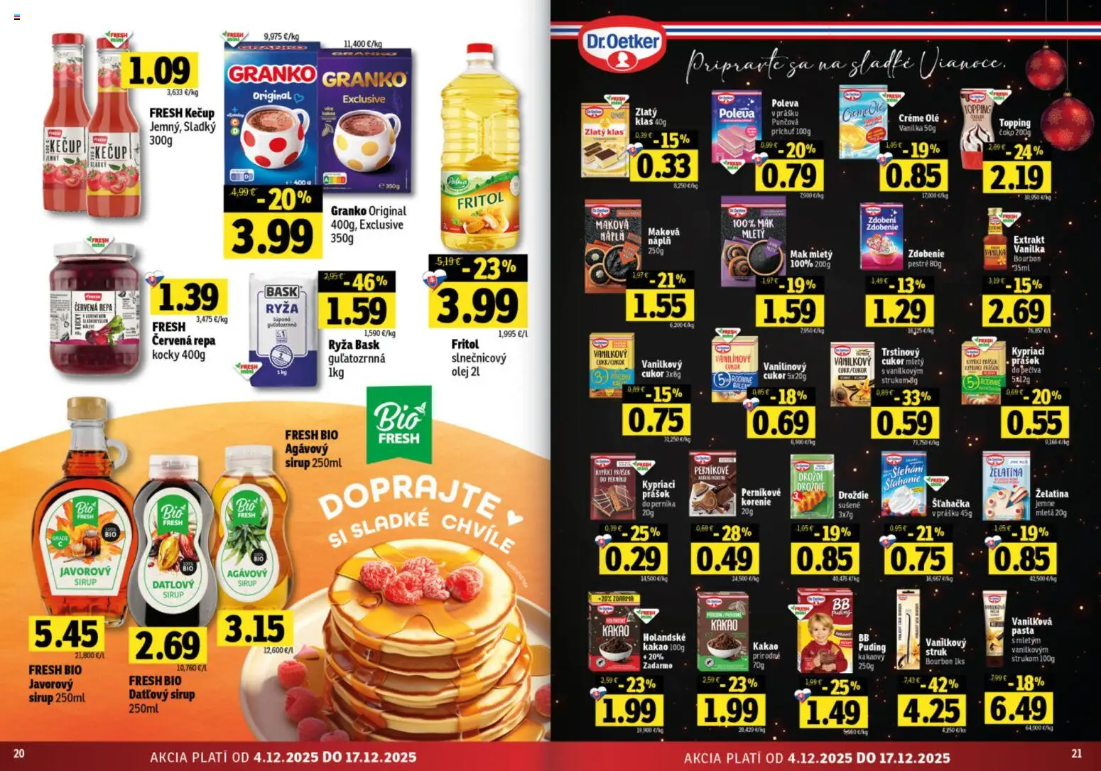 Nové Fresh akcie – leták je platný od 04.12.2025 | Strana: 11 | Produkty: Vanilkový cukor, Bourbon, Červená repa, Granko