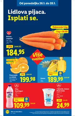 S ljubavlju, domaće Kiselo mleko, 2,8% m. m. 180 g - pregled Lidl kataloga - važi od 22.01.2026 | Strana: 70