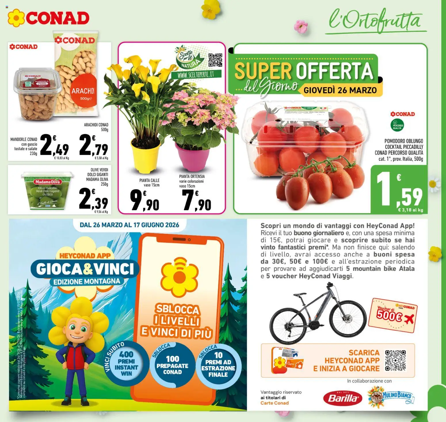 Volantino Conad del 25.03.2026 | Pagina: 11 | Prodotti: Pomodoro, Olive, Arachidi, Vaso
