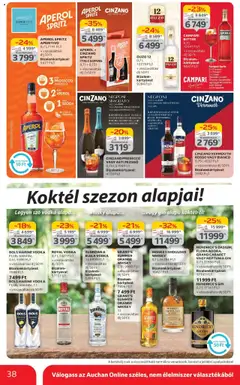 Auchan akciós ujság - amely érvényes a következő dátumtól: 03.07.2025 | Oldal: 38 | Termékek: Aperol, Narancs, Gin, Whisky