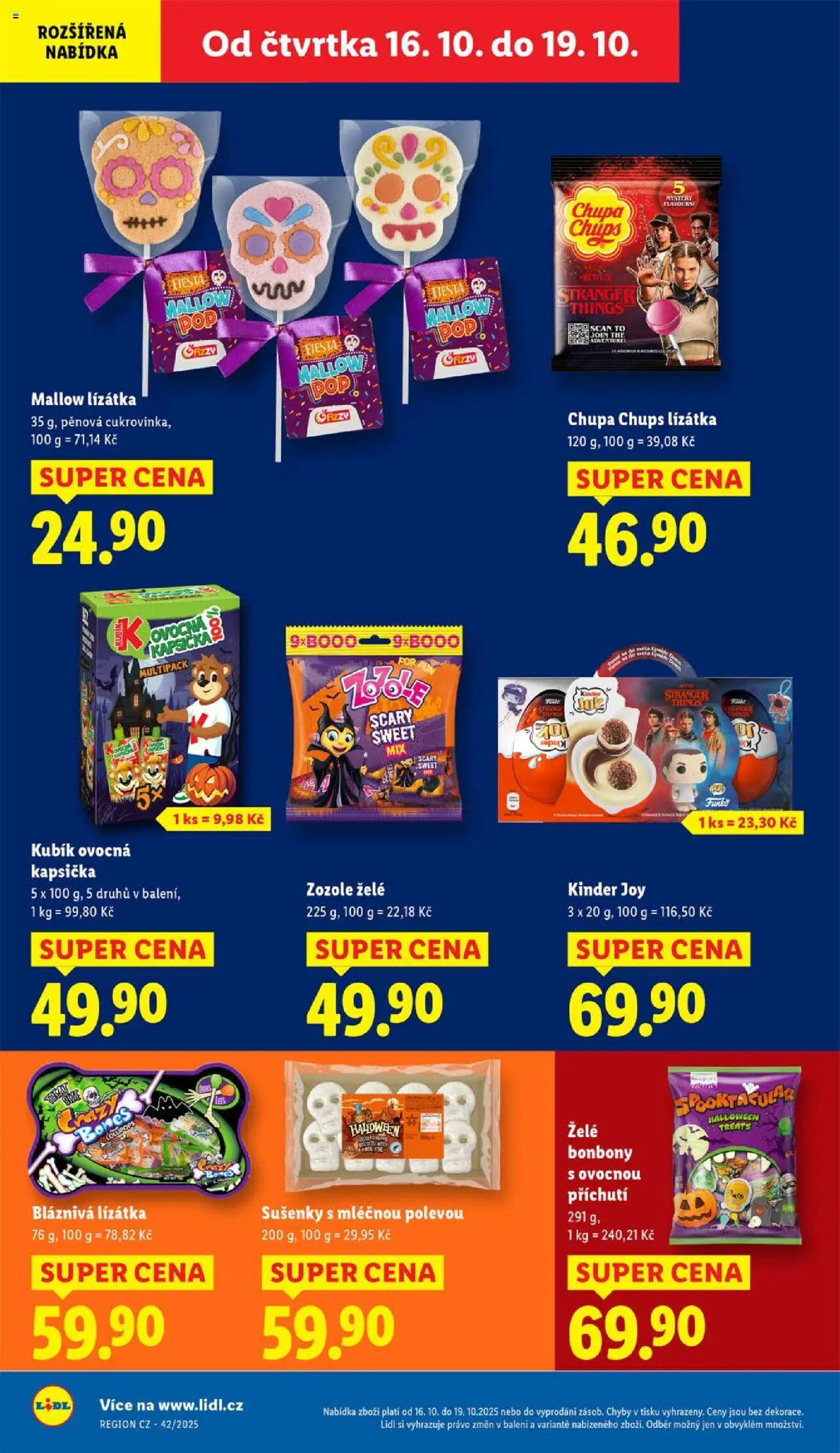 Lidl leták od 16.10.2025 | Strana: 34 | Produkty: Ovocná kapsička, Želé bonbóny, Kinder, Sušenky