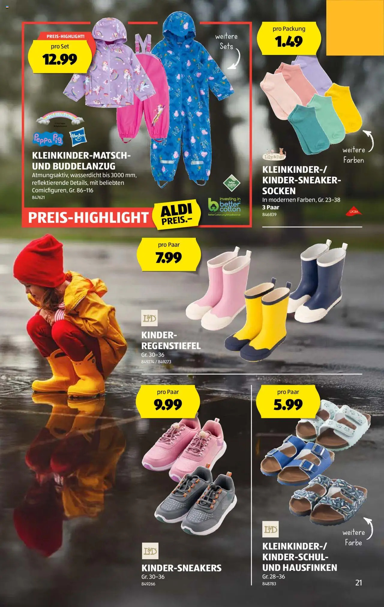 Aldi Aktionen ab 07.08.2025 | Seite: 21 | Produkte: Socken