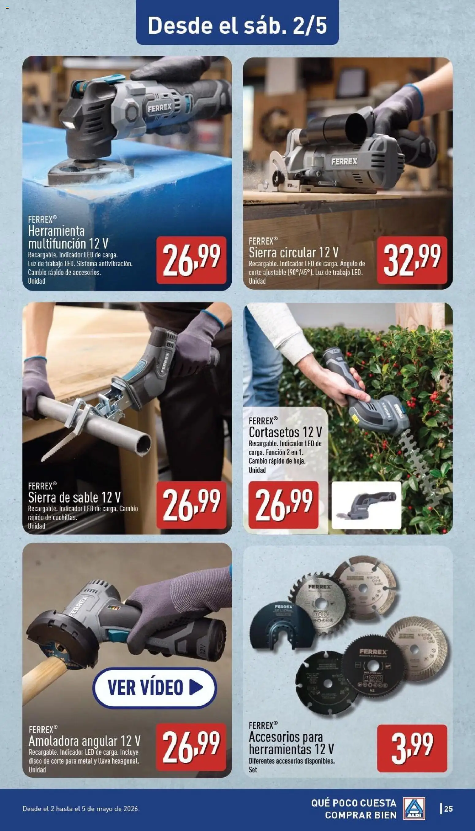 Aldi folleto Canarias │ válido desde el 27.04.2026 | Página: 25 | Productos: Cortasetos, Video, Disco