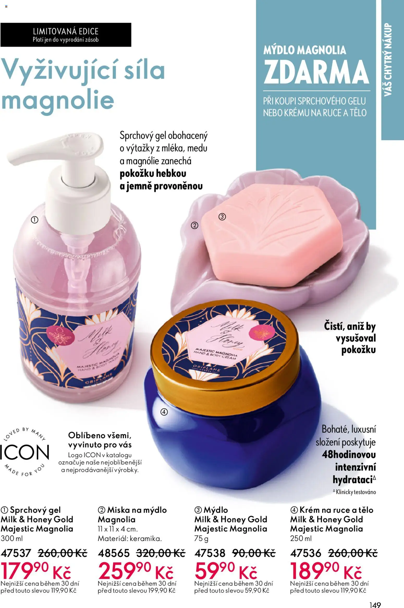 Oriflame katalog č.01/2026 od 30.12.2025 | Strana: 149 | Produkty: Krém na ruce, Sprchový gel, Krém, Body