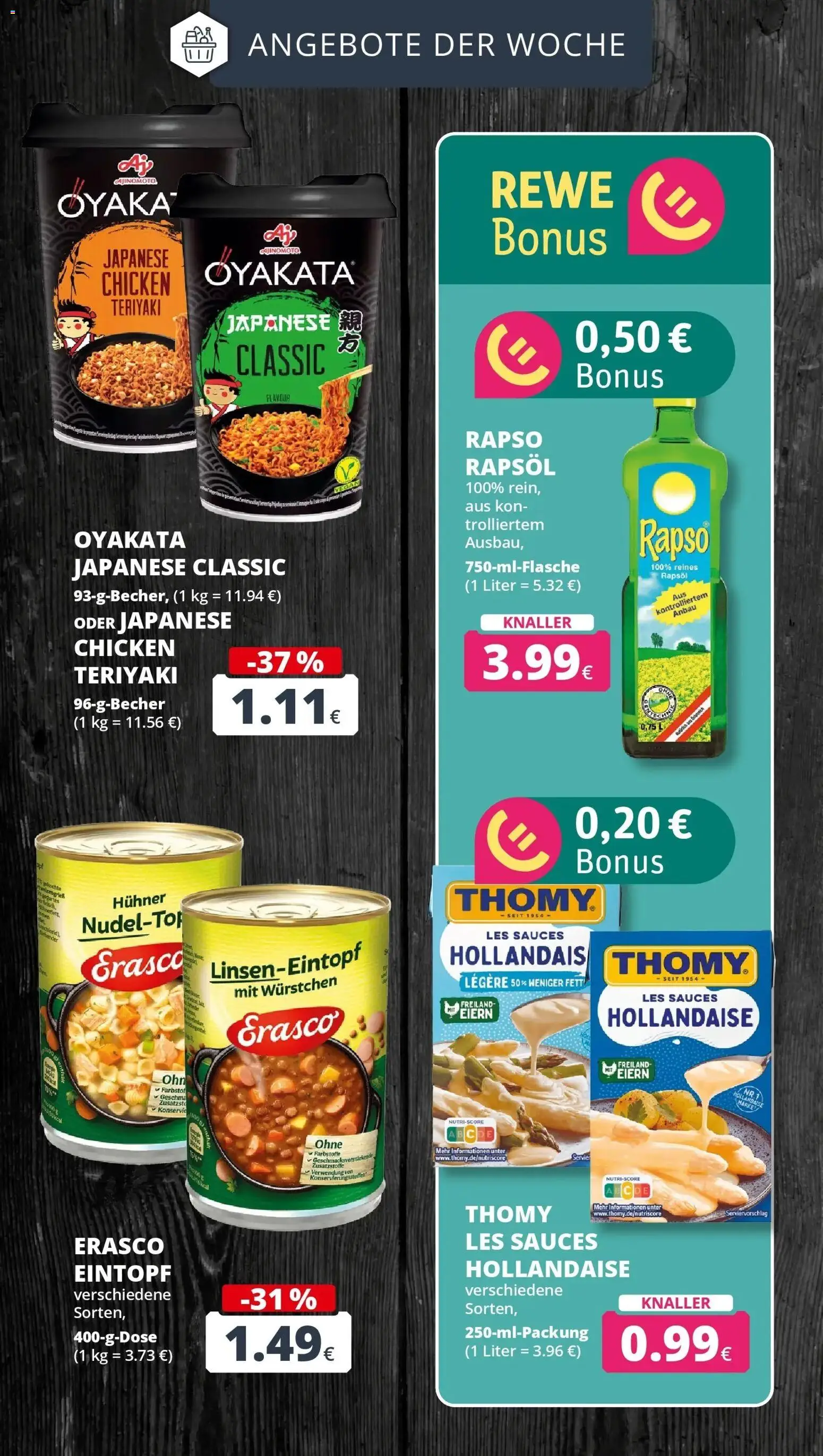 Rewe Prospekt Bergheim	 – gültig ab 15.03.2026 | Seite: 5 | Produkte: Thomy les sauces, Rapsöl, Erasco, Rapso rapsol