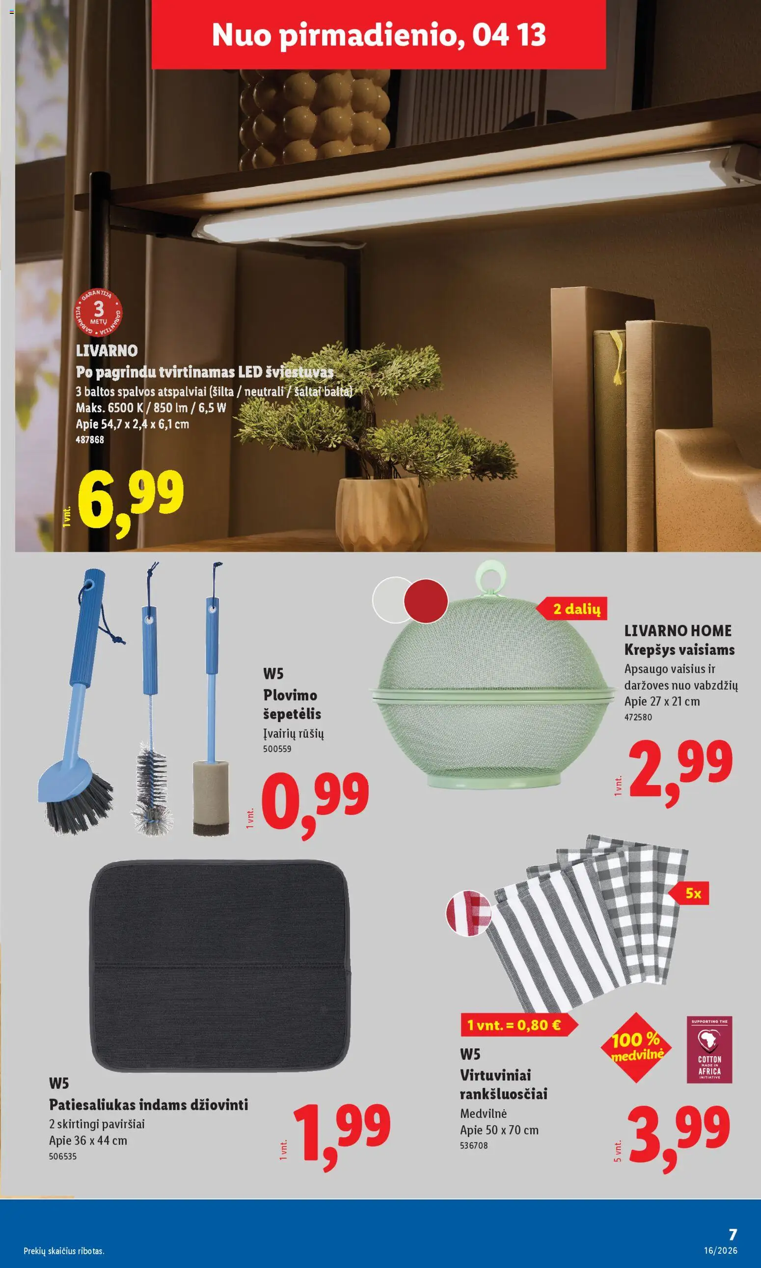 LIDL akcijos nuo 13.04.2026 | Puslapis: 7 | Prekių: Šepetėlis, Krepšys