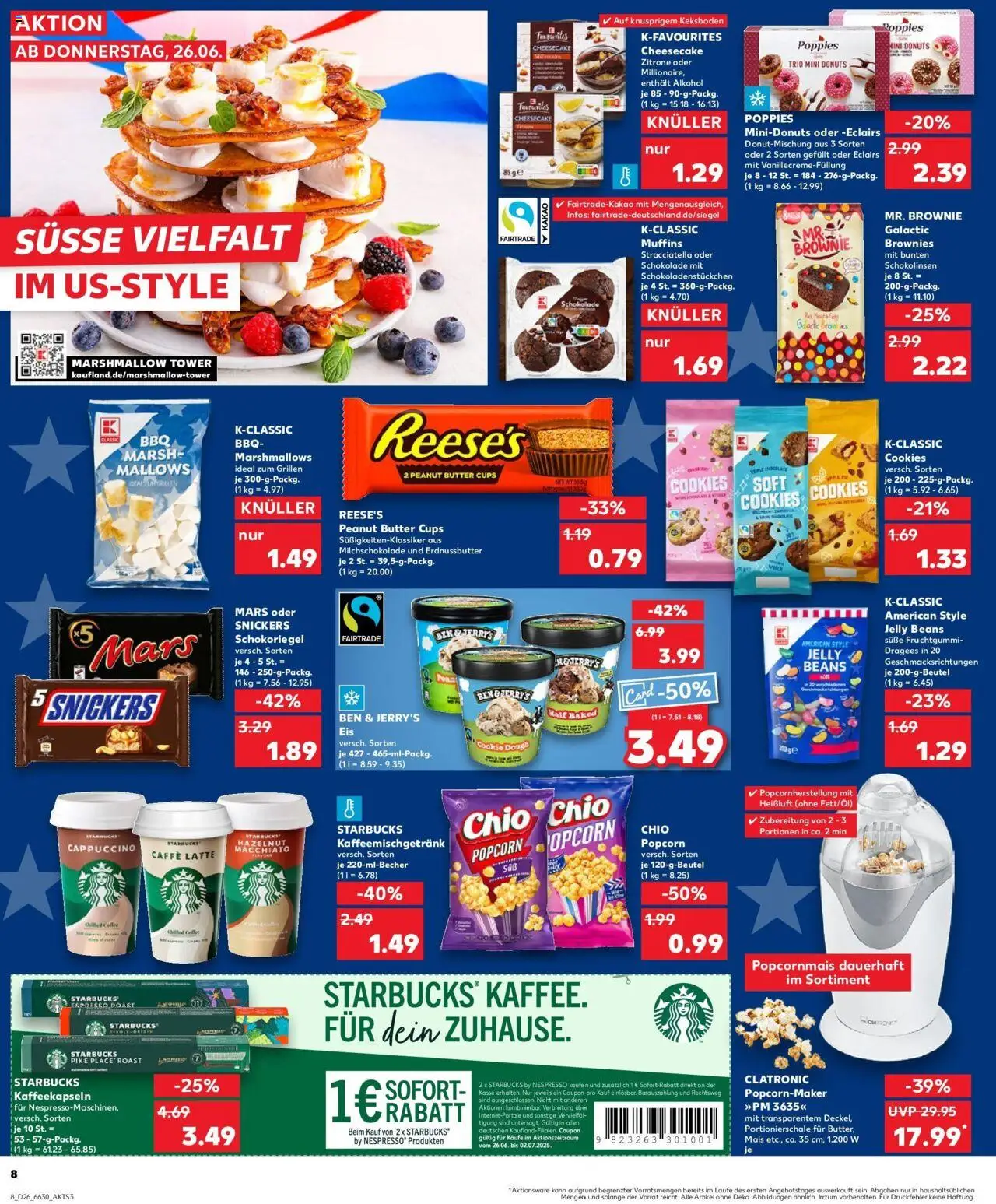 Kaufland prospekt Westerburg	 - gültig ab dem 29.06.2025 | Seite: 19 | Produkte: Schokolade, Starbucks, Snickers, Donuts